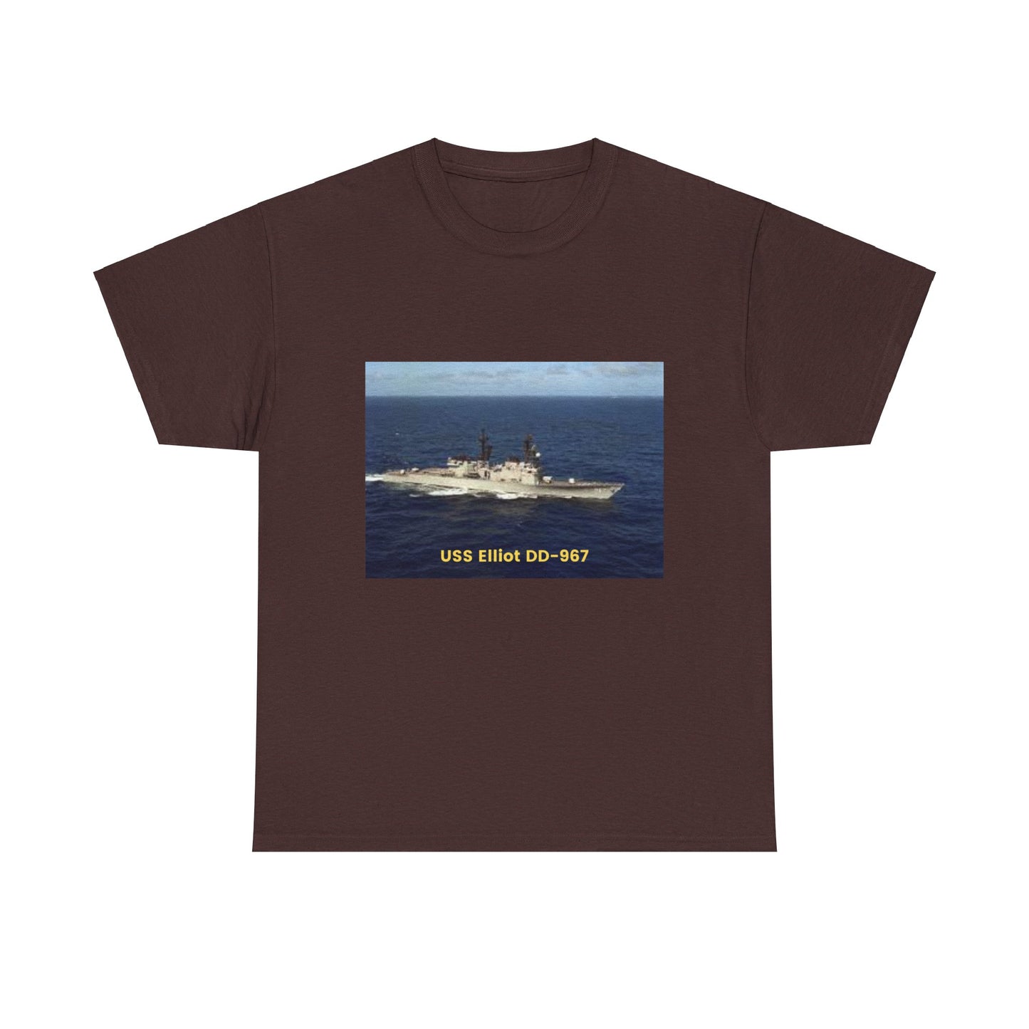 USS Elliot DD-967 Navy POD Smileandlaughtees Unisex Heavy Cotton Tee T-Shirt