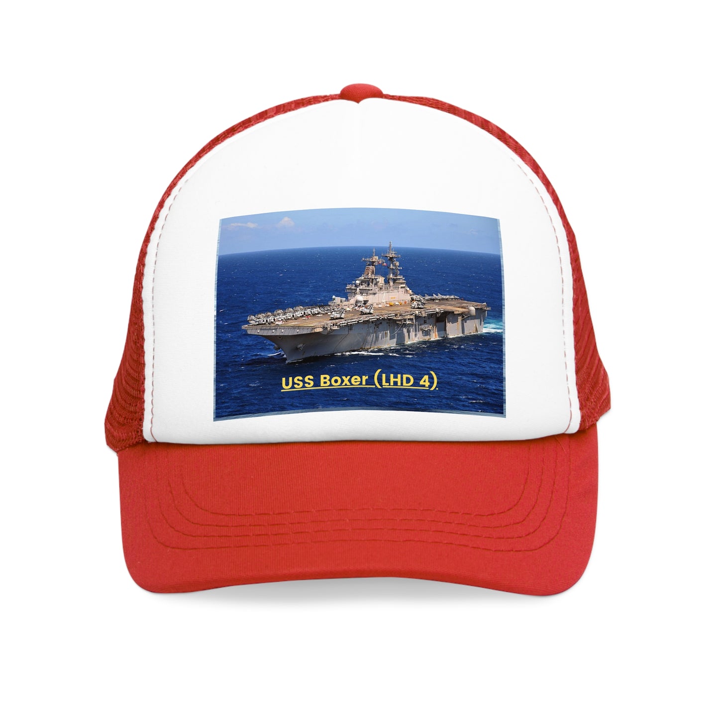 USS Boxer (LHD 4) Navy POD Smileandlaughtees Mesh Cap