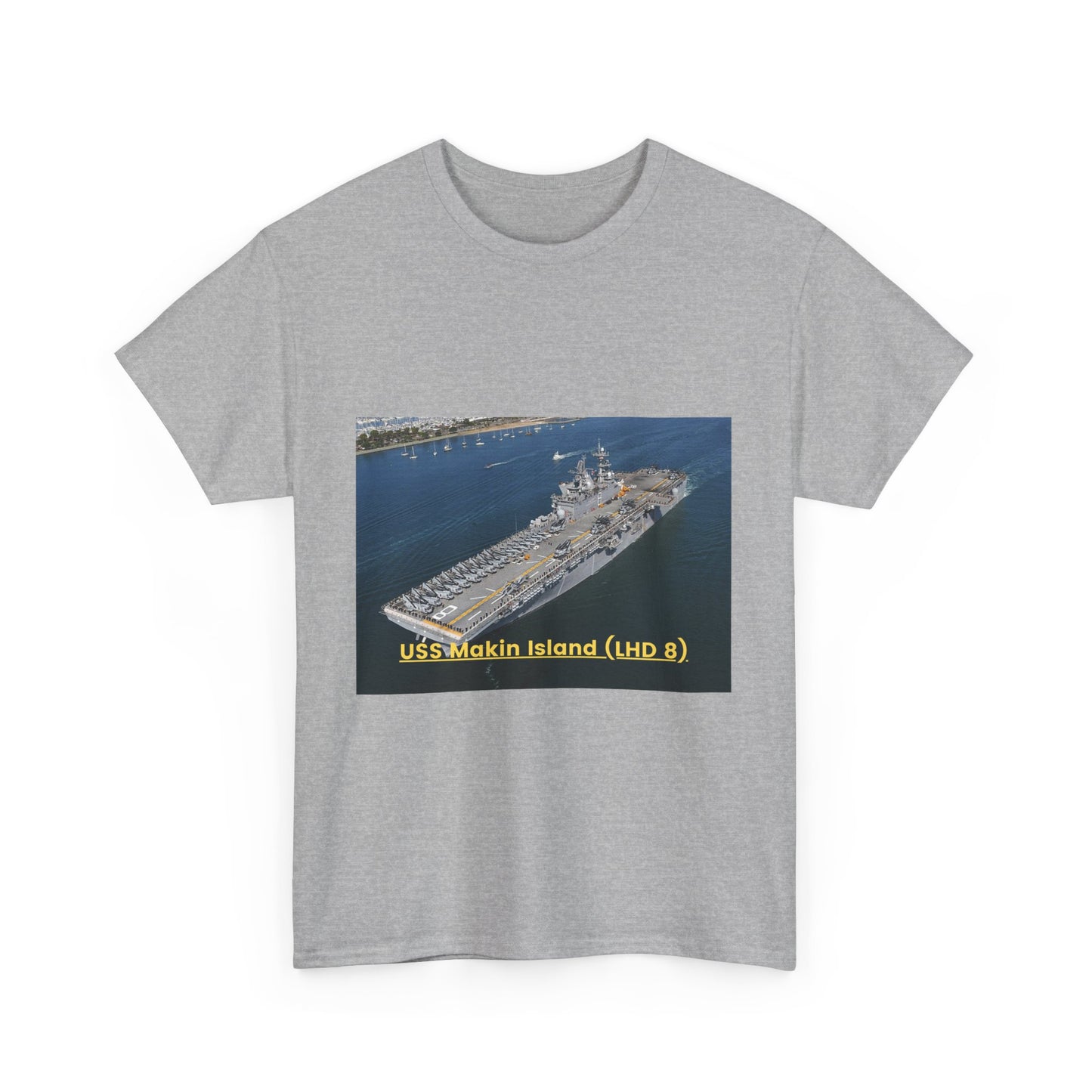 USS Makin Island (LHD 8) Navy POD Smileandlaughtees Unisex Heavy Cotton Tee T-Shirt