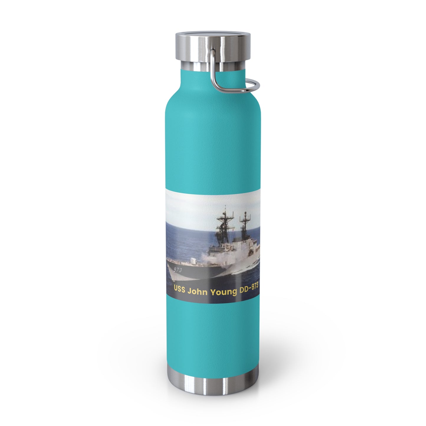 USS John Young DD-973 Navy POD Smileandlaughtees Copper Vacuum Insulated Bottle, 22oz