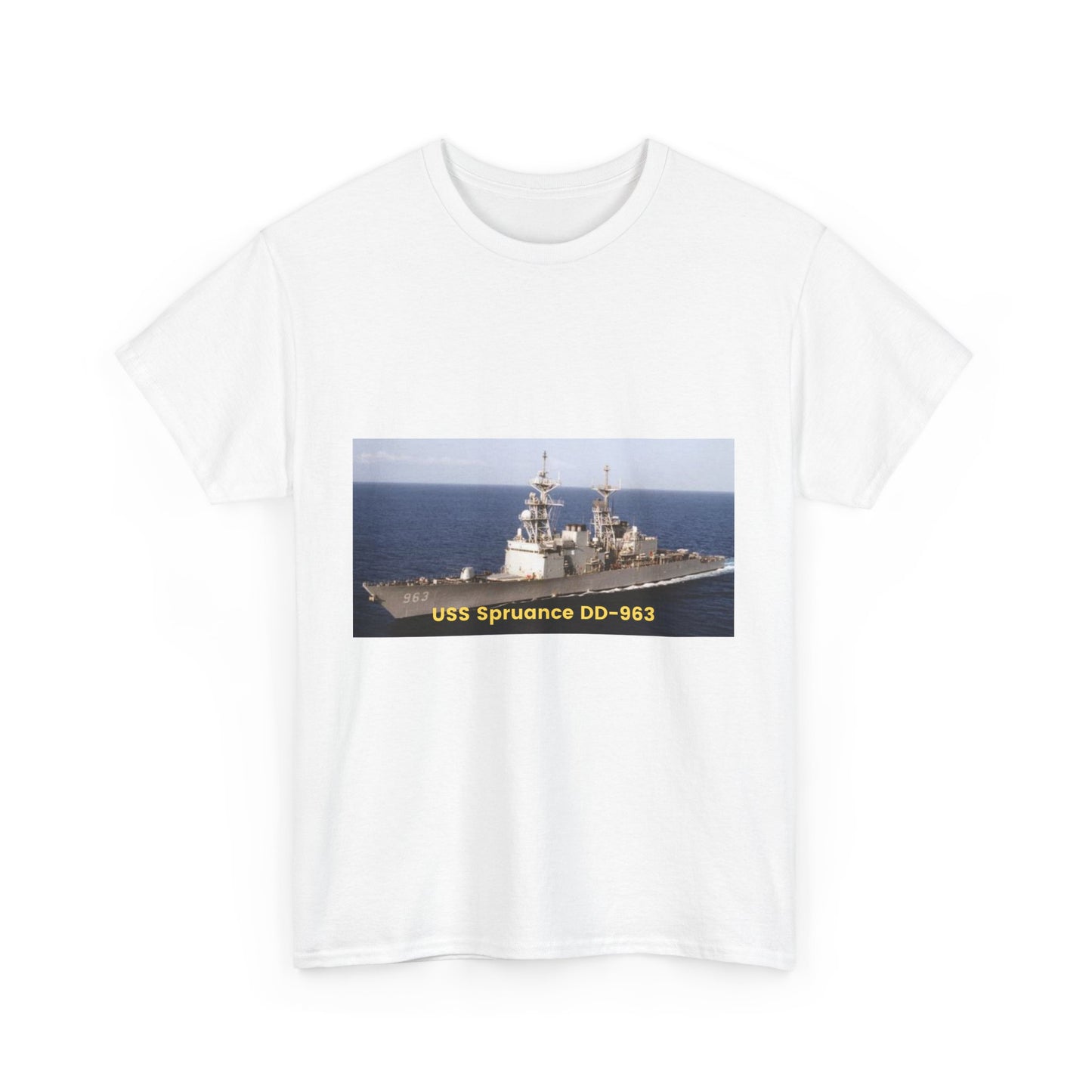 USS Spruance DD-963 Navy POD Smileandlaughtees Unisex Heavy Cotton Tee T-Shirt