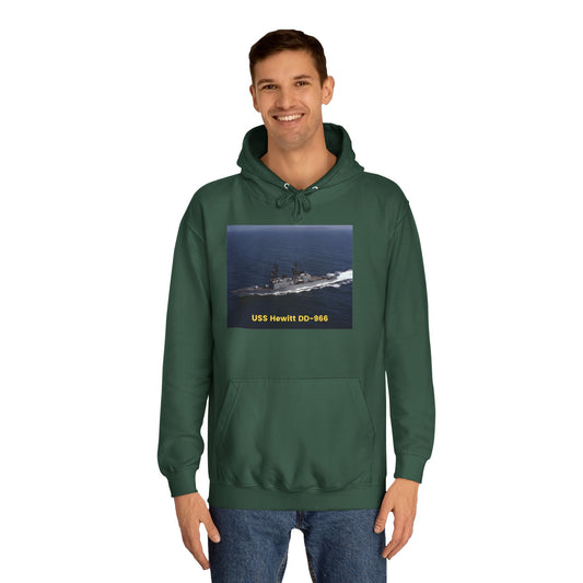 USS Hewitt DD-966 Navy POD Smileandlaughtees Unisex College Hoodie