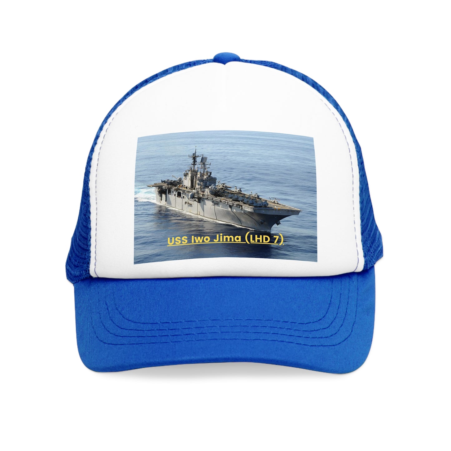 USS Iwo Jima (LHD 7) Navy POD Smileandlaughtees Mesh Cap