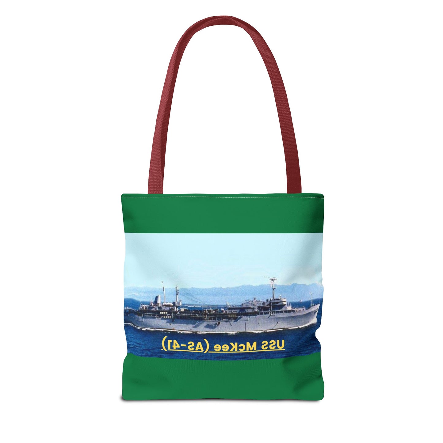 USS McKee (AS-41) Navy POD Smileandlaughtees Tote Bag (AOP)