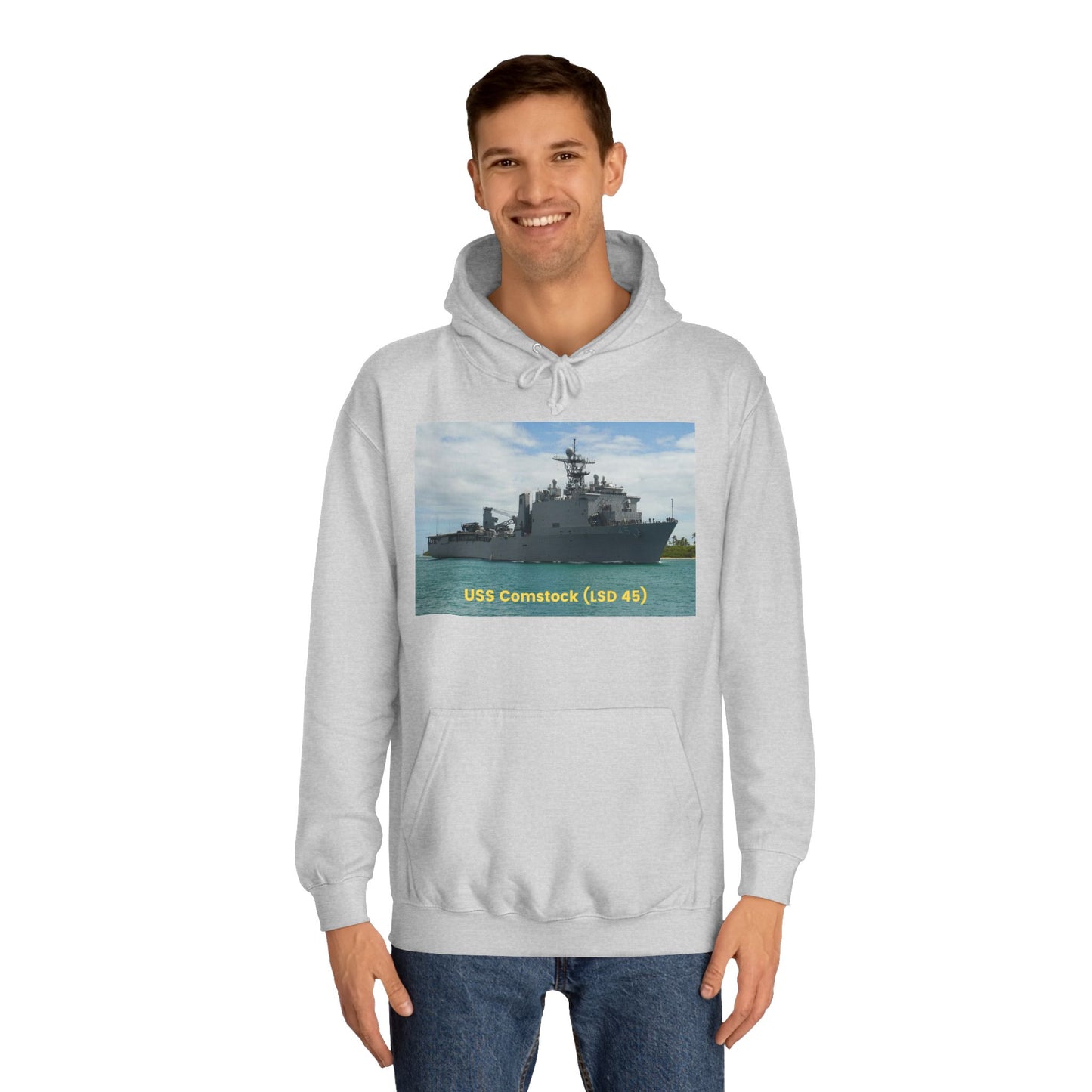 USS Comstock (LSD 45) Navy POD Smileandlaughtees Unisex College Hoodie