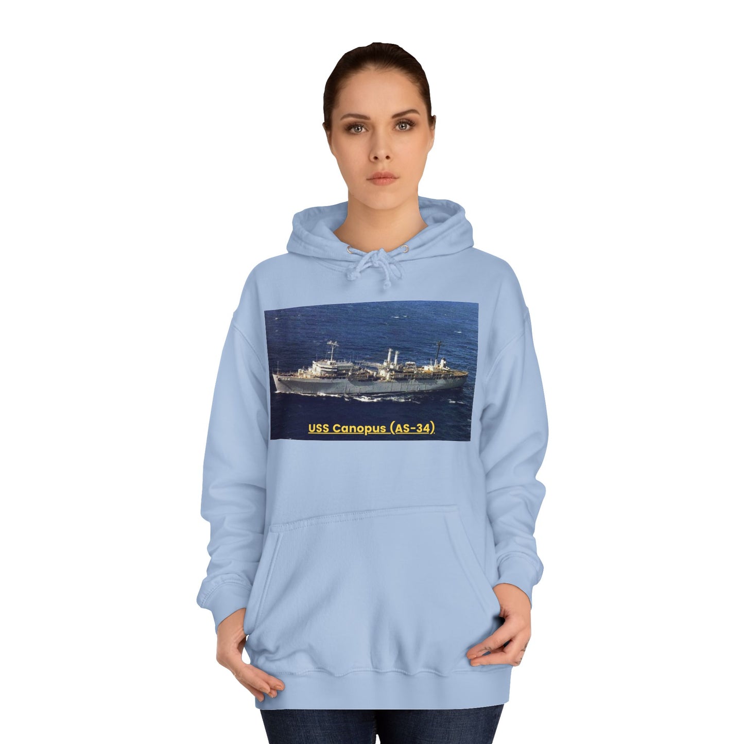 USS Canopus (AS-34) Navy POD Smileandlaughtees  Unisex College Hoodie