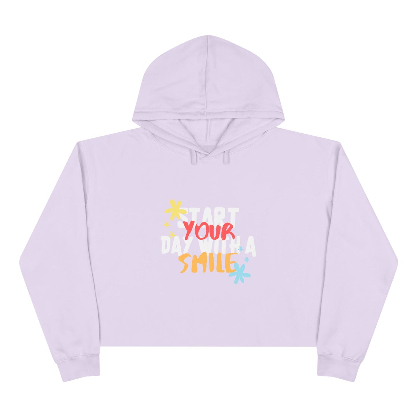 Start Your Day with a Smile SmileandLaughTees Crop Hoodie Sweatshirt