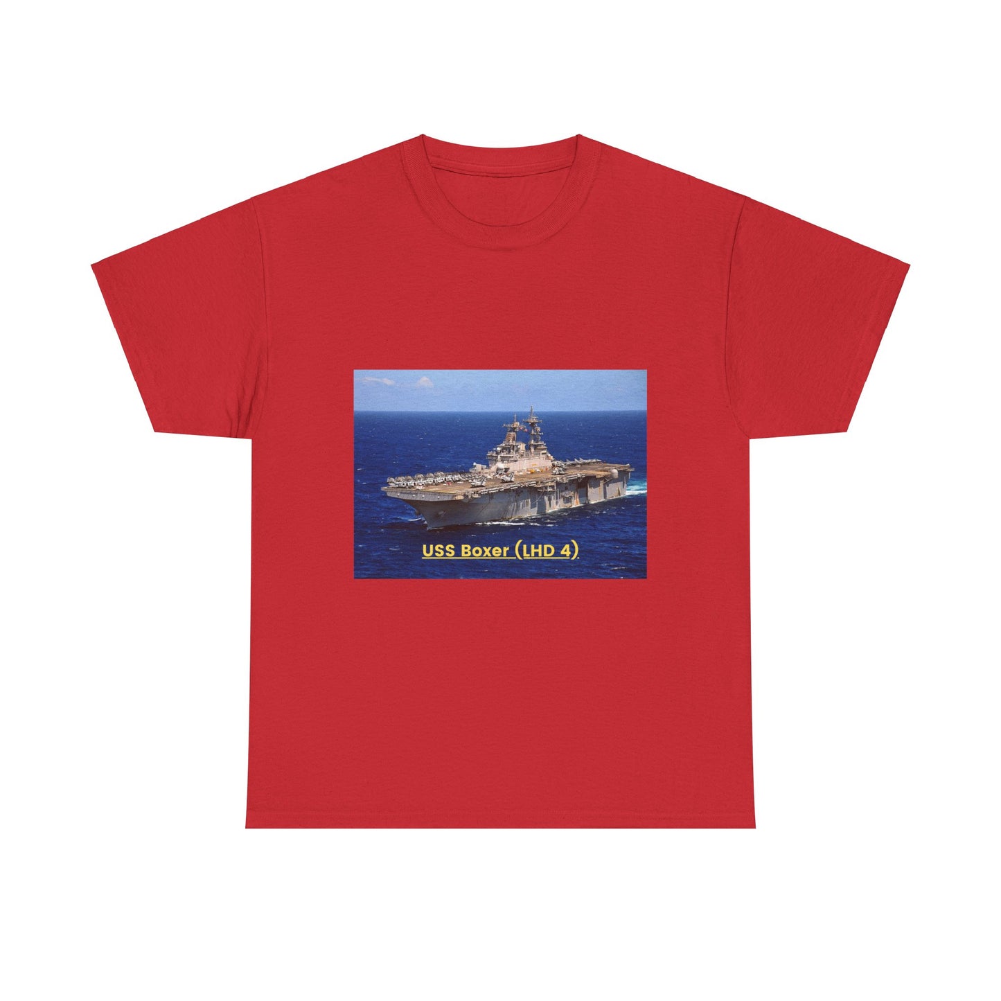 USS Boxer (LHD 4) Navy POD Smileandlaughtees Unisex Heavy Cotton Tee T-Shirt