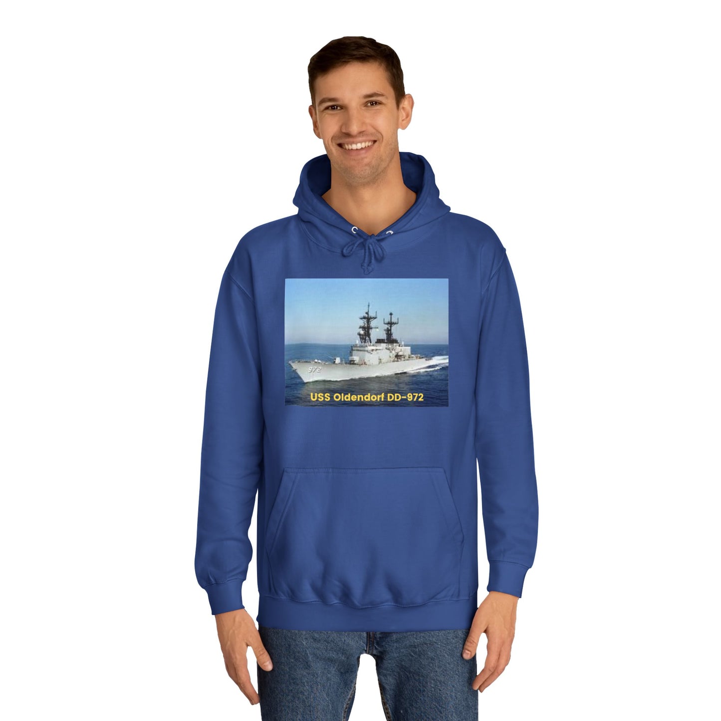 USS Oldendorf DD-972 Navy POD Smileandlaughtees Unisex College Hoodie