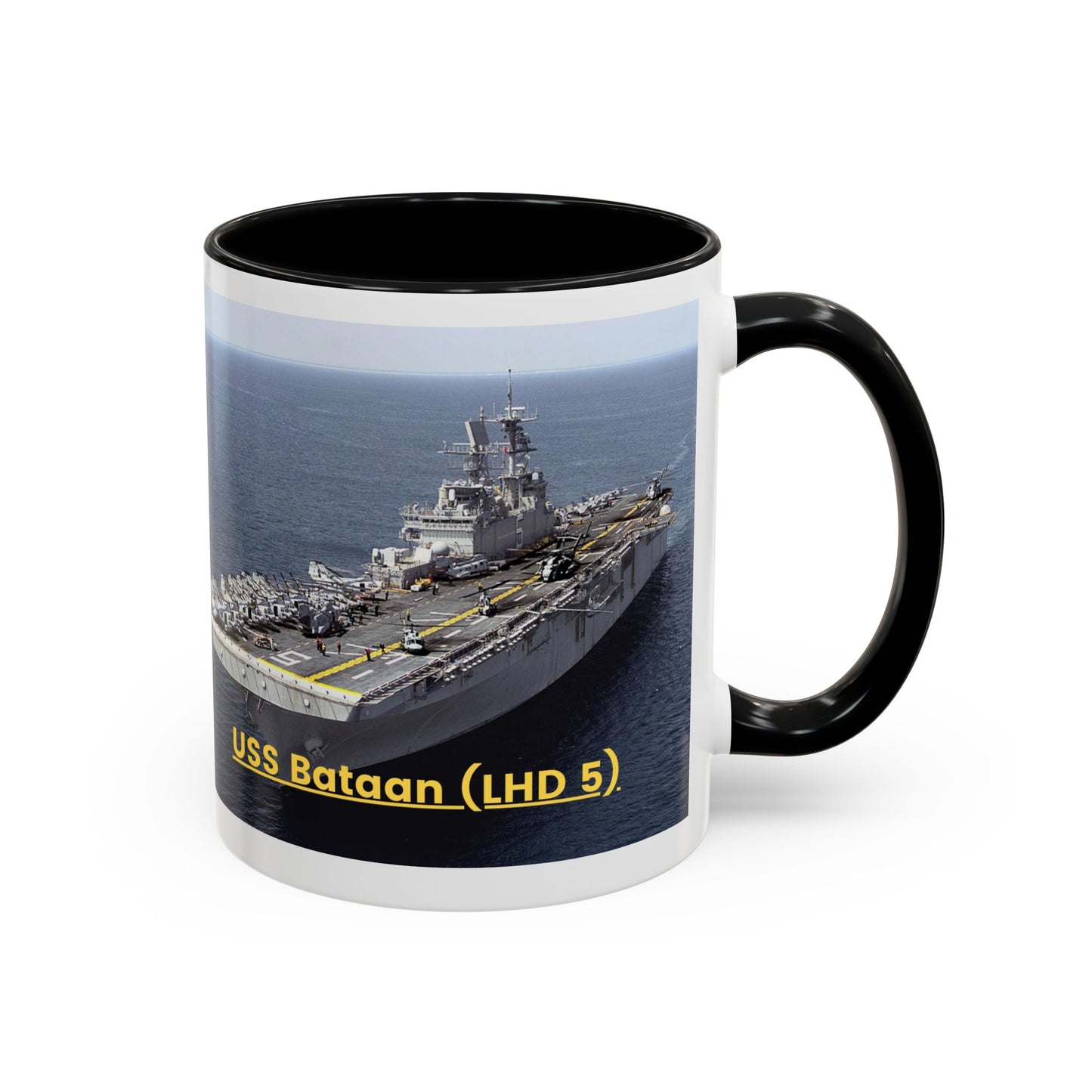 USS Bataan (LHD 5) Navy POD Smileandlaughtees Accent Coffee Mug (11, 15oz)