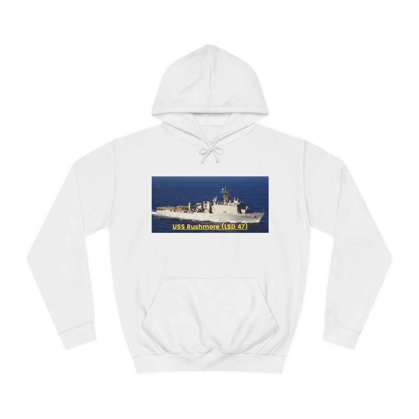 USS Rushmore (LSD 47) Navy POD Smileandlaughtees Unisex College Hoodie