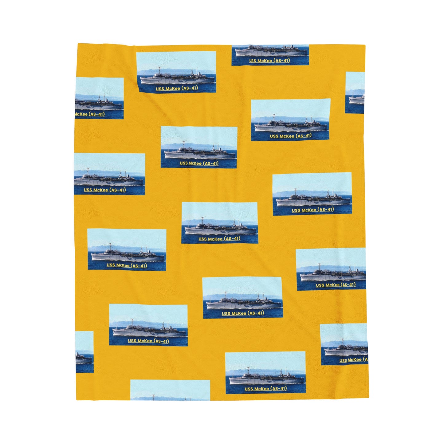 USS McKee (AS-41) Navy POD Smileandlaughtees Velveteen Plush Blanket