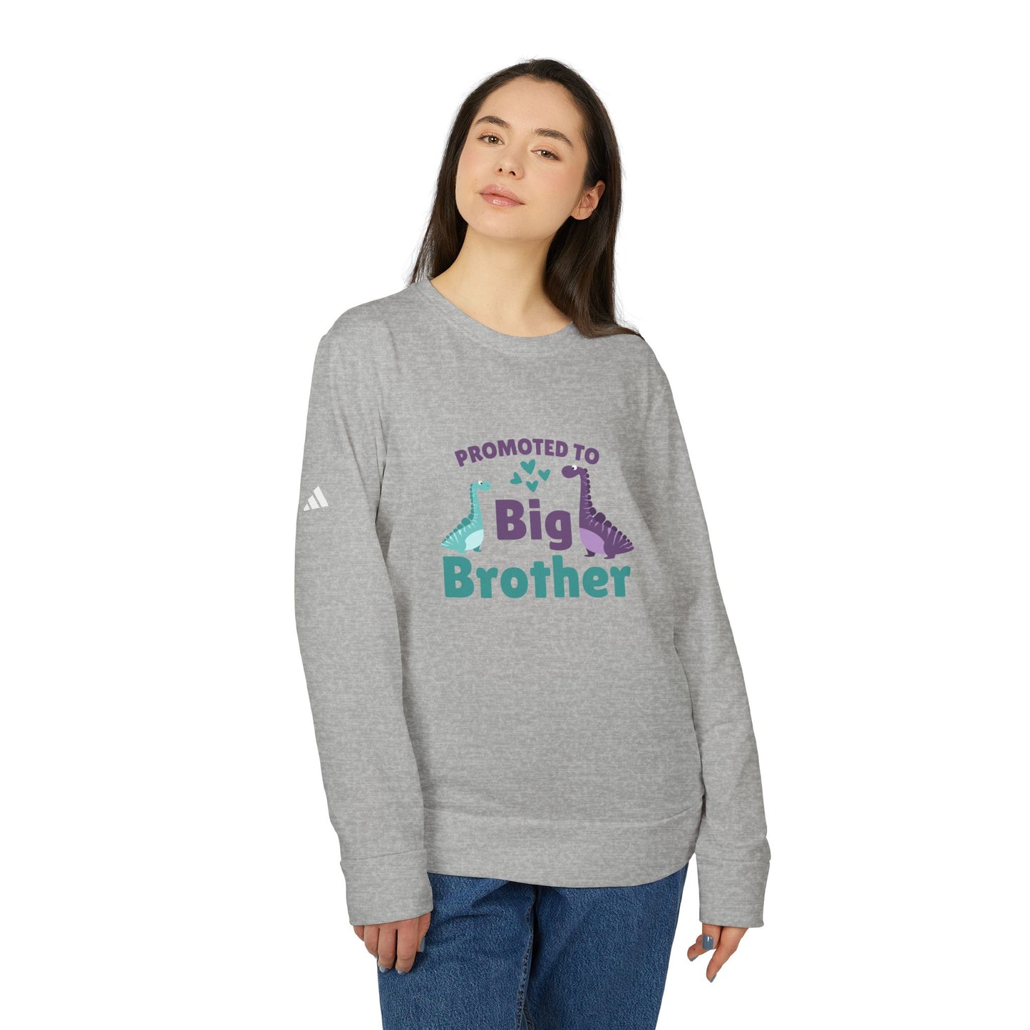 Promoted to Big Brother SmileandLaughTees adidas Unisex Fleece Crewneck Sweatshirt