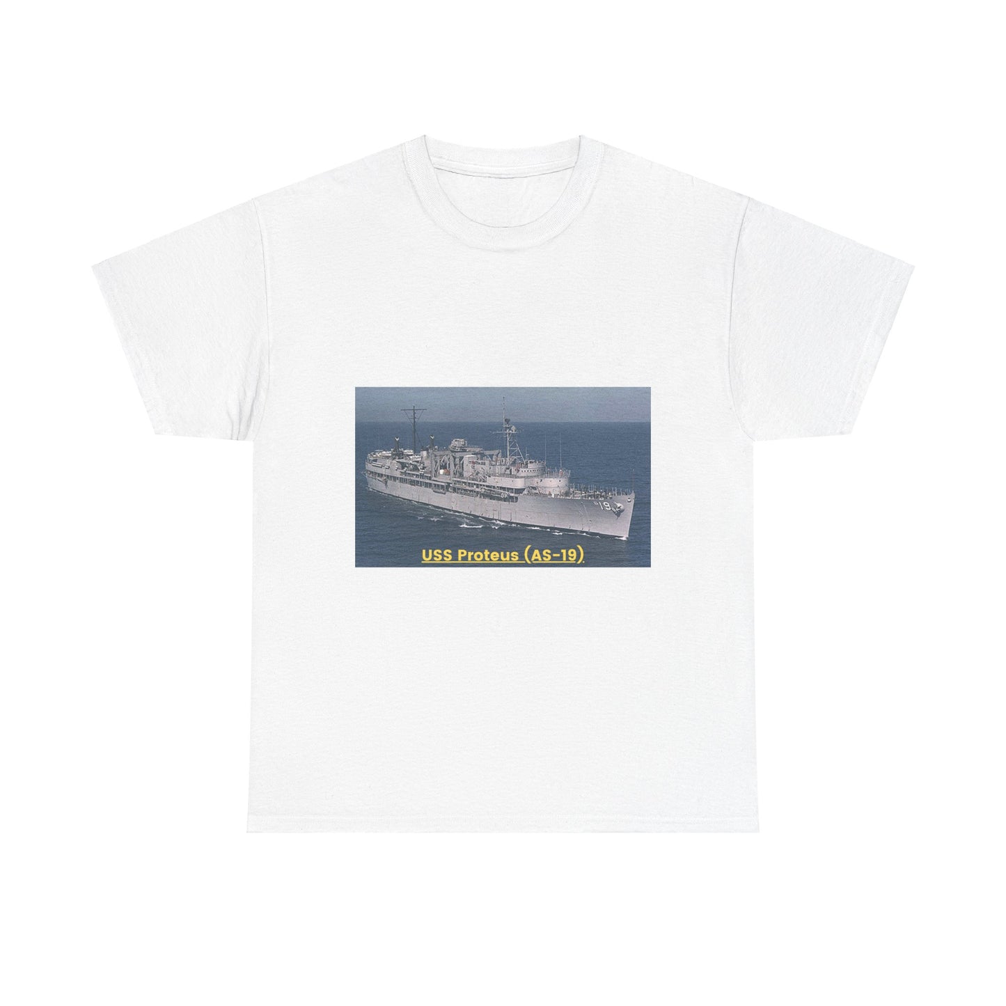 USS Proteus (AS-19) Navy POD Smileandlaughtees Unisex Heavy Cotton Tee T-Shirt