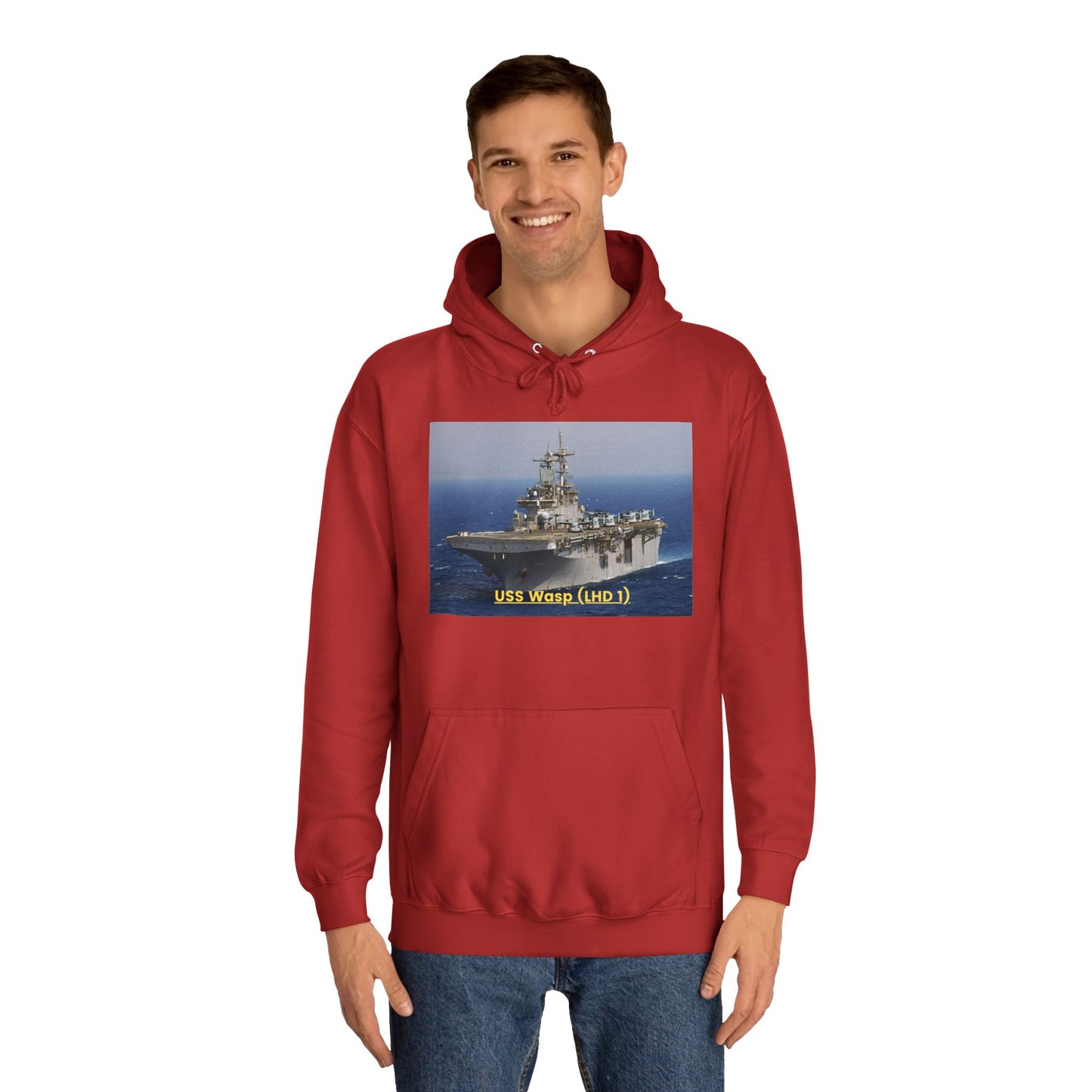 USS Wasp (LHD 1) Navy POD Smileandlaughtees Unisex College Hoodie