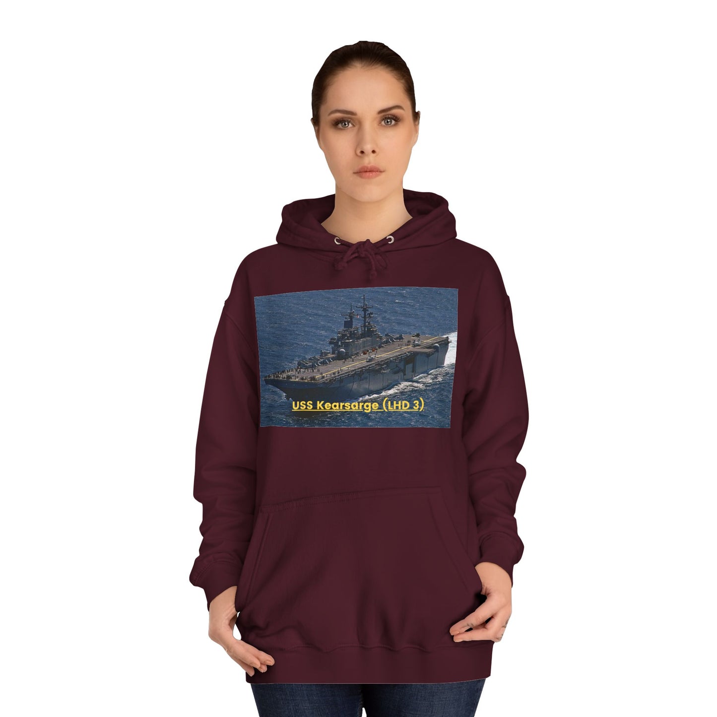 USS Kearsarge (LHD 3) Navy POD Smileandlaughtees Unisex College Hoodie