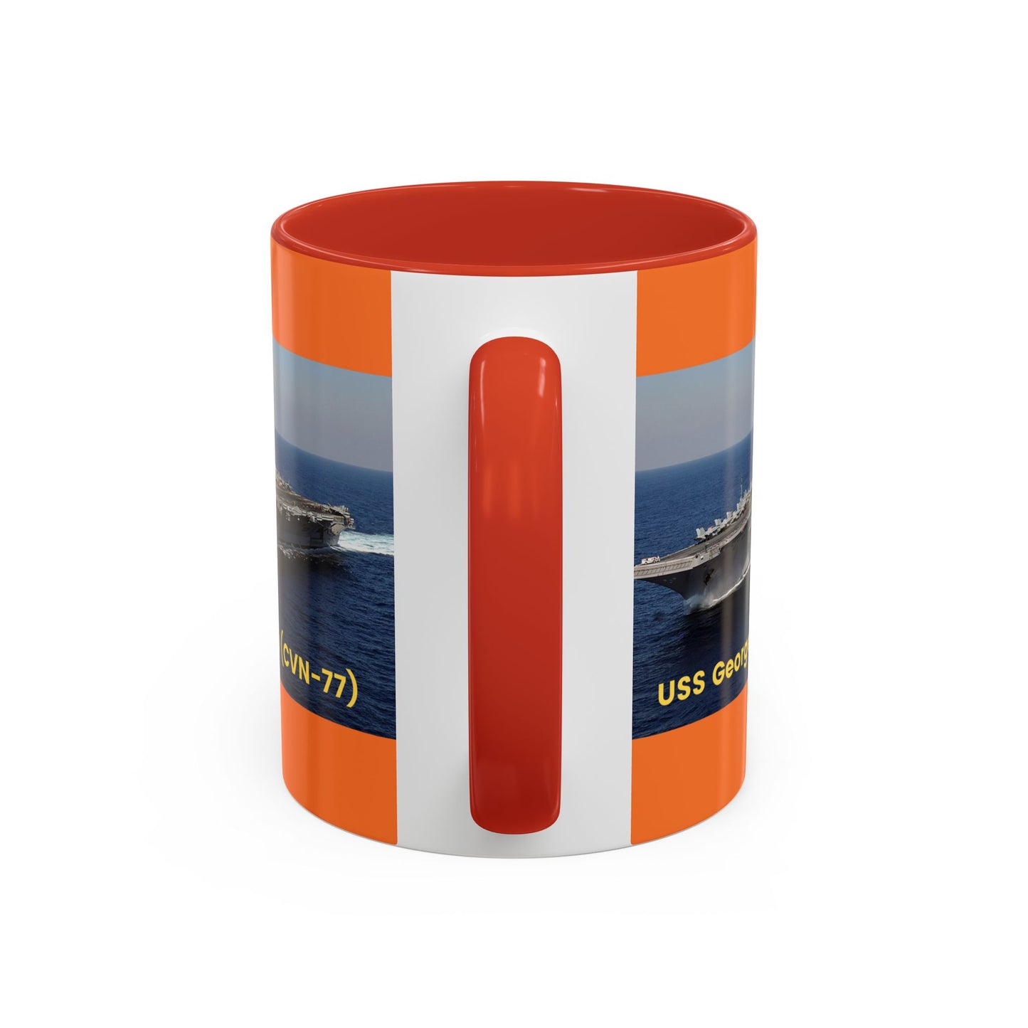 USS George W. Bush (CVN-77) Navy POD Smileandlaughtees Accent Coffee Mug (11, 15oz)