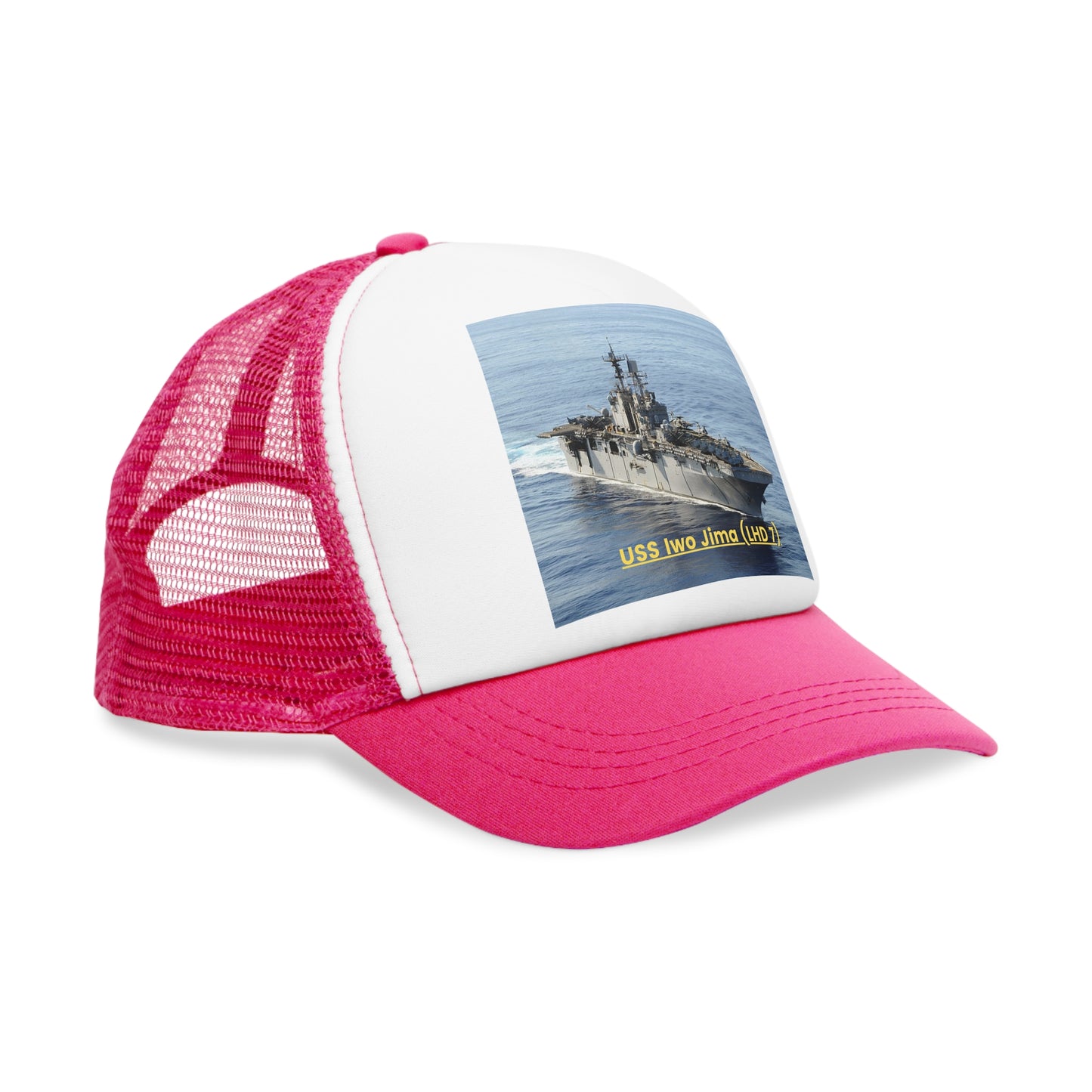 USS Iwo Jima (LHD 7) Navy POD Smileandlaughtees Mesh Cap