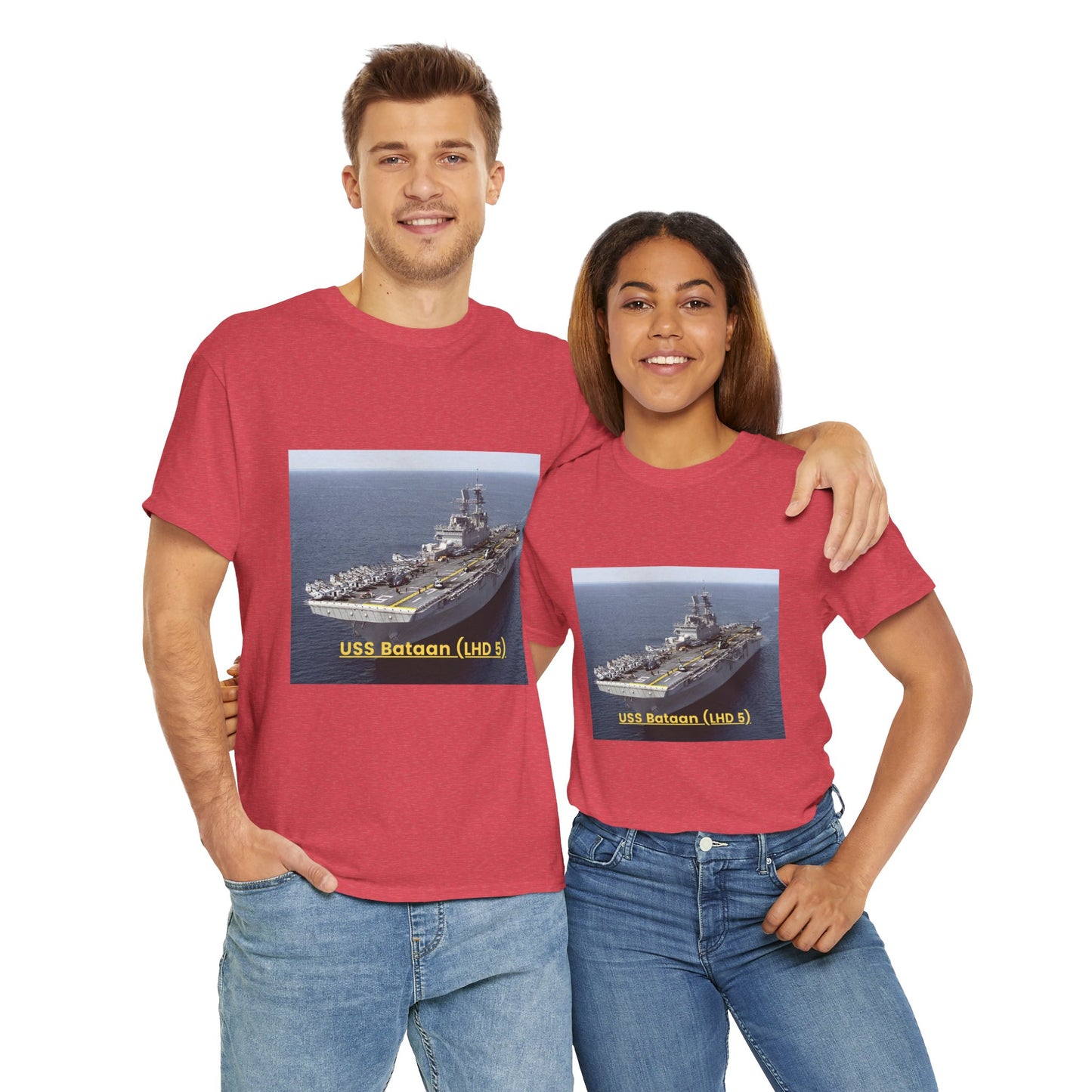 USS Bataan (LHD 5) Navy POD Smileandlaughtees Unisex Heavy Cotton Tee T-Shirt