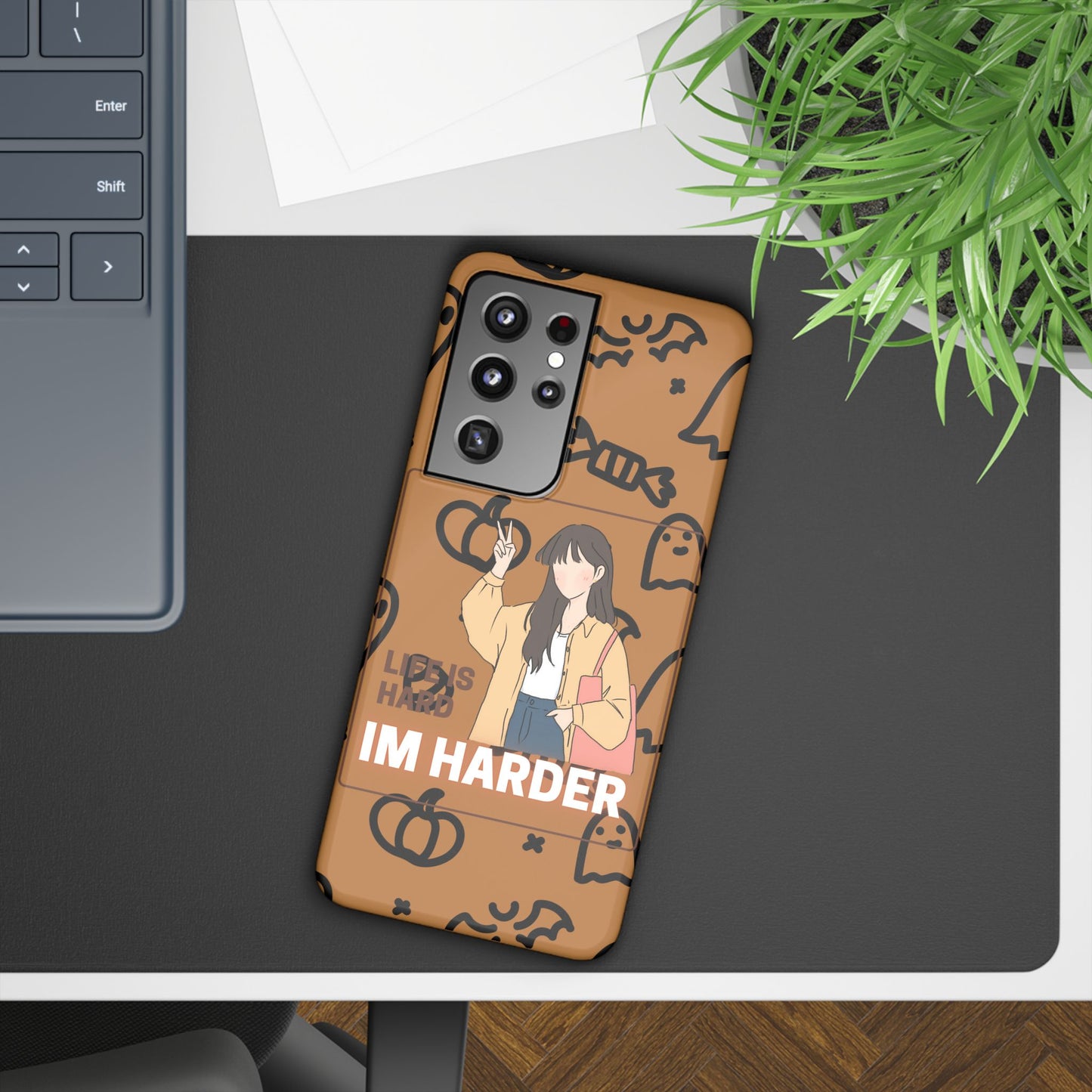 Life Is Hard Im Harder  SmileandLaughTees Slim Phone Case