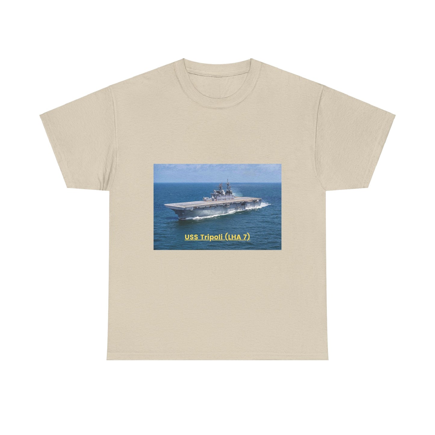 USS Tripoli (LHA 7) Navy POD Smileandlaughtees Unisex Heavy Cotton Tee T-Shirt