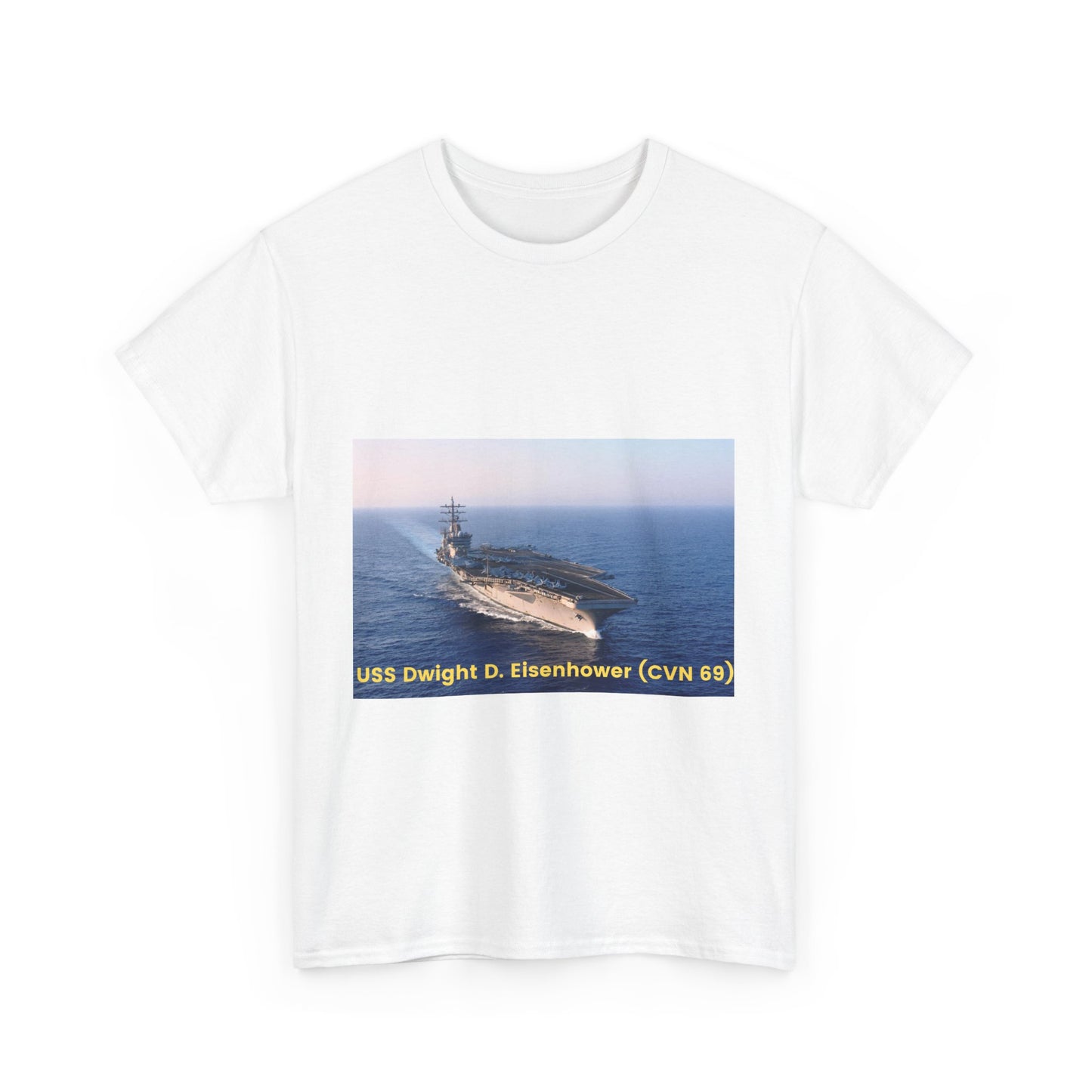 USS Dwight D. Eisenhower (CVN 69) Navy POD Smileandlaughtees Unisex Heavy Cotton Tee T-Shirt