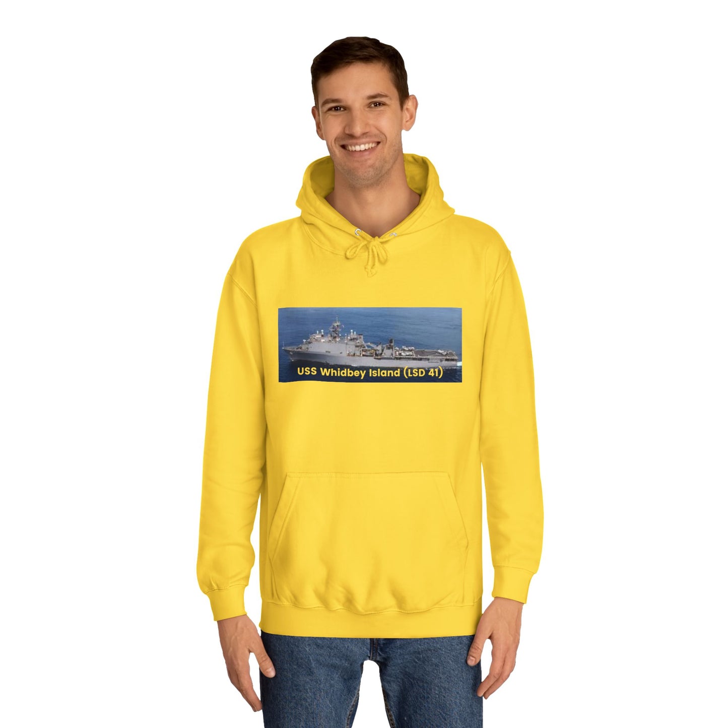 USS Whidbey Island (LSD 41) Navy POD Smileandlaughtees Unisex College Hoodie