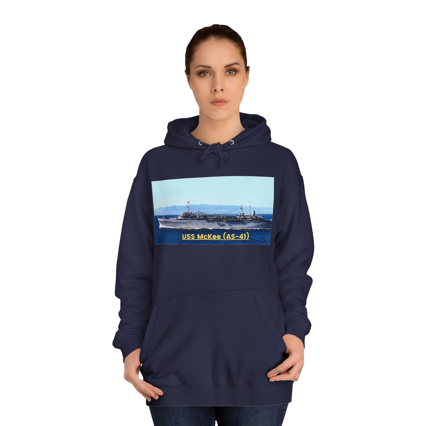 USS McKee (AS-41) Navy POD Smileandlaughtees Unisex College Hoodie