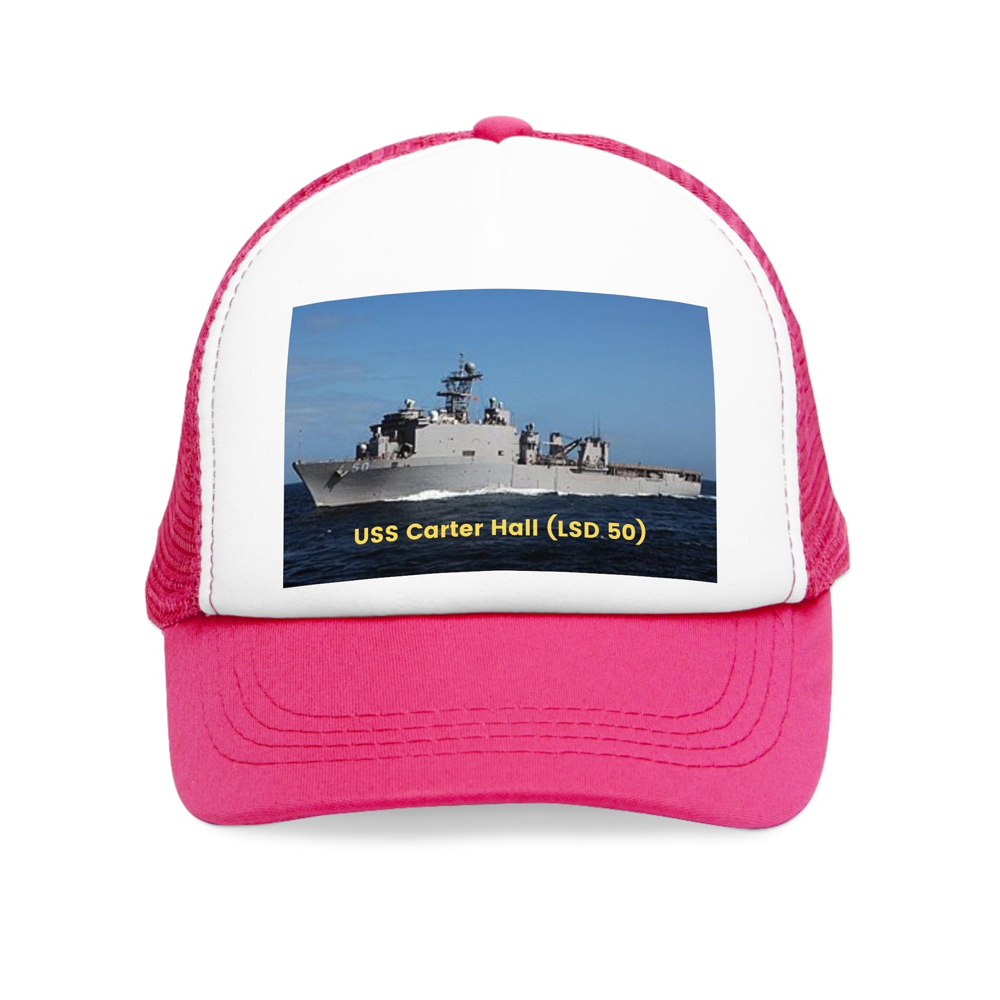 USS Carter Hall (LSD 50) Navy POD Smileandlaughtees Mesh Cap