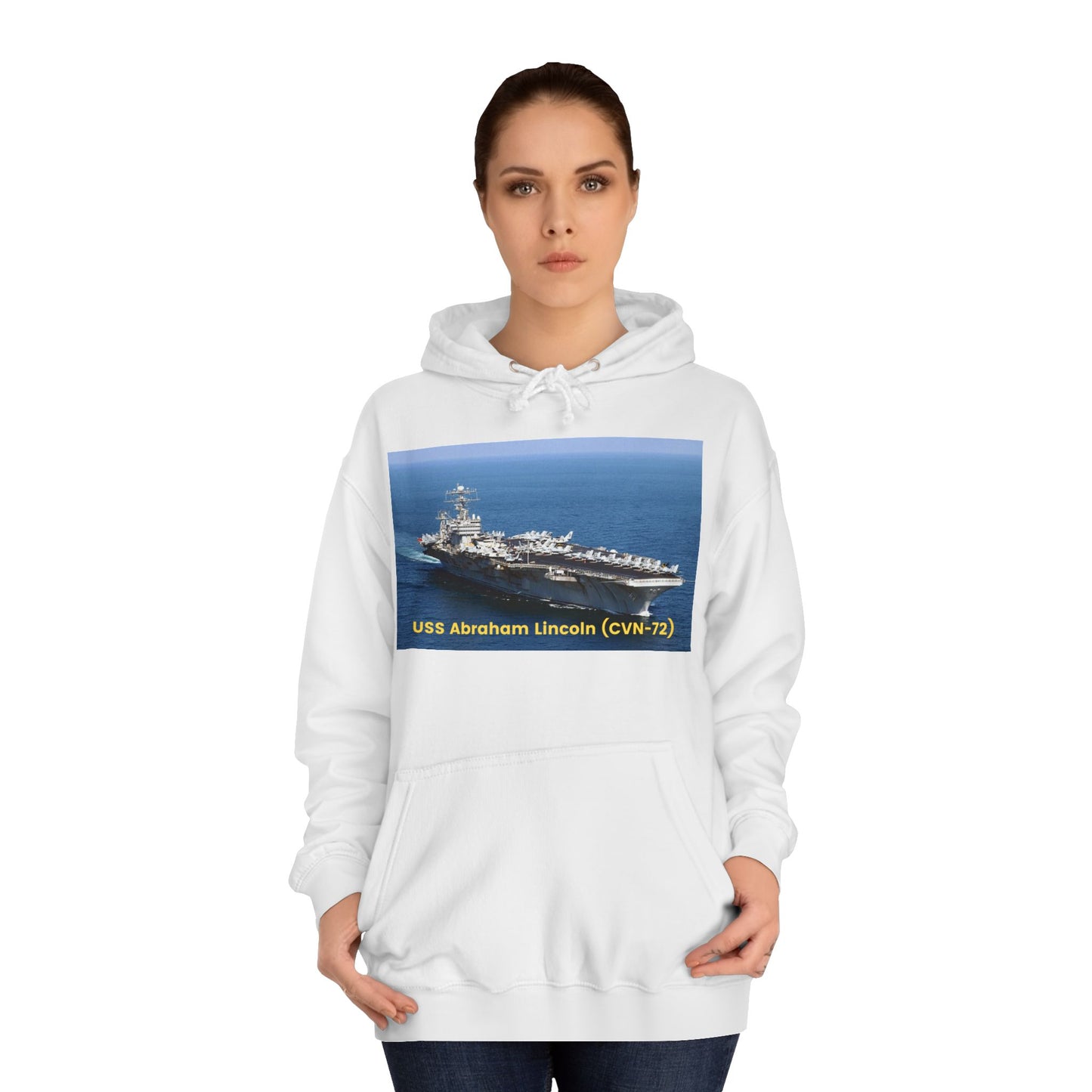 USS Abraham Lincoln (CVN-72) Navy POD Smileandlaughtees Unisex College Hoodie