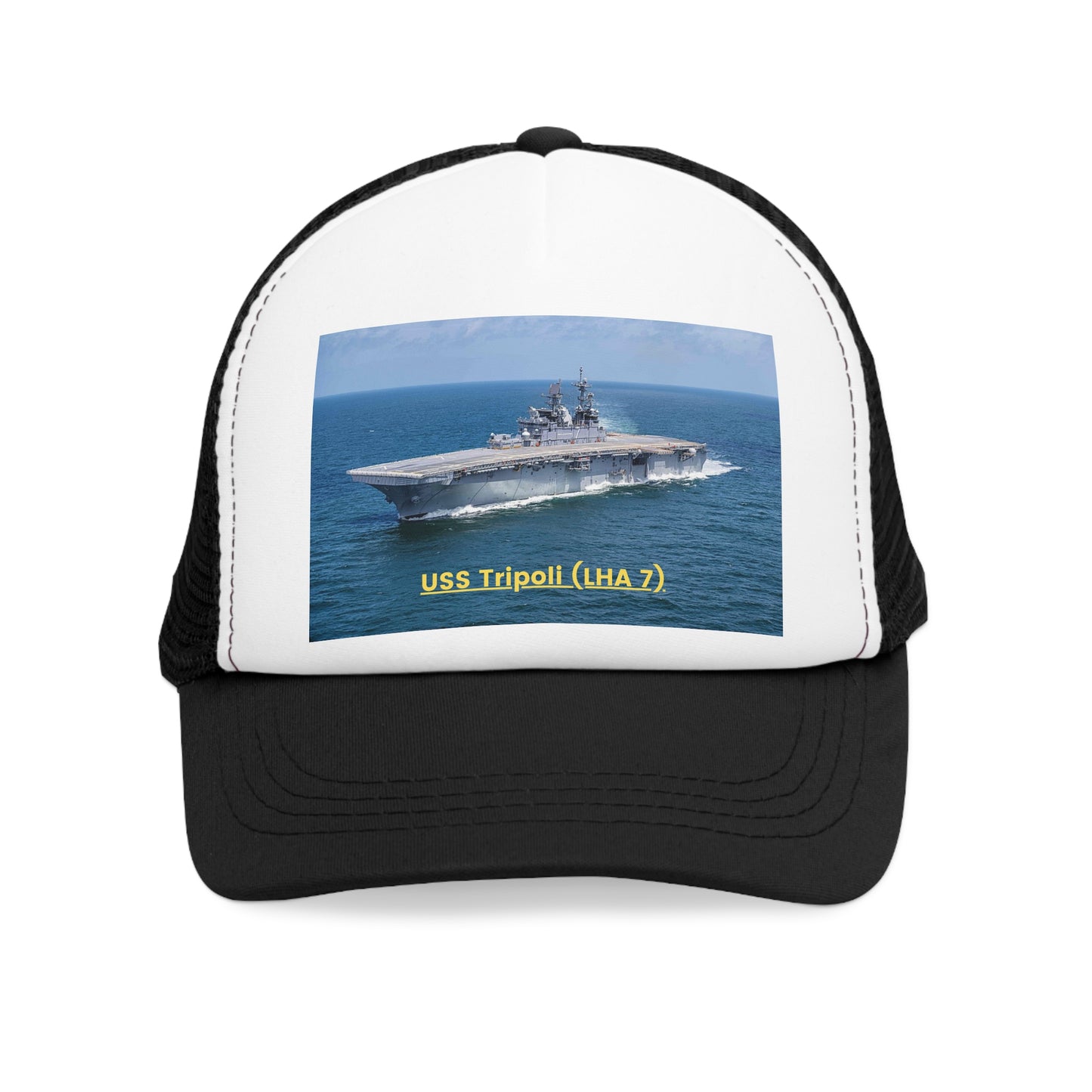 USS Tripoli (LHA 7) Navy POD Smileandlaughtees Mesh Cap