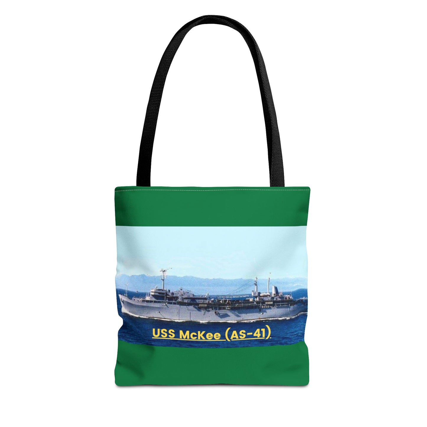 USS McKee (AS-41) Navy POD Smileandlaughtees Tote Bag (AOP)