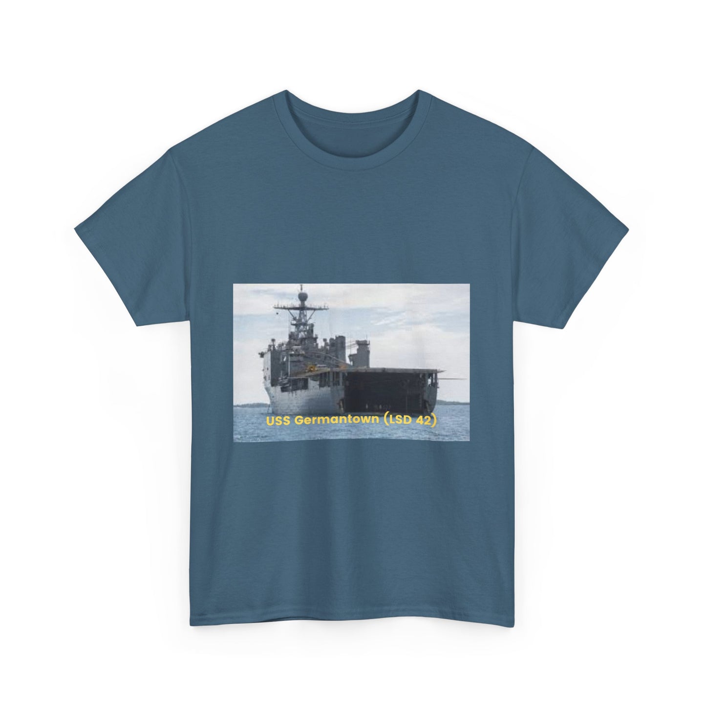 USS Germantown (LSD 42) Navy POD Smileandlaughtees Unisex Heavy Cotton Tee T-Shirt