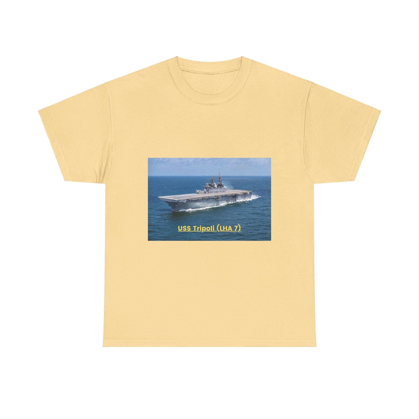 USS Tripoli (LHA 7) Navy POD Smileandlaughtees Unisex Heavy Cotton Tee T-Shirt