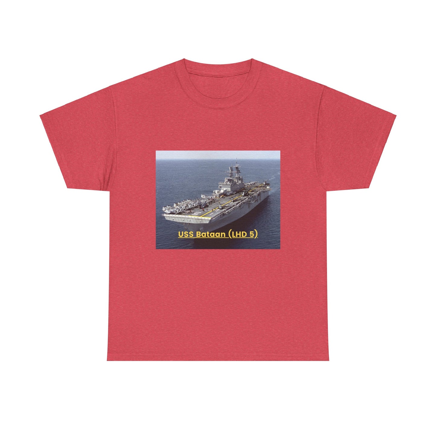 USS Bataan (LHD 5) Navy POD Smileandlaughtees Unisex Heavy Cotton Tee T-Shirt