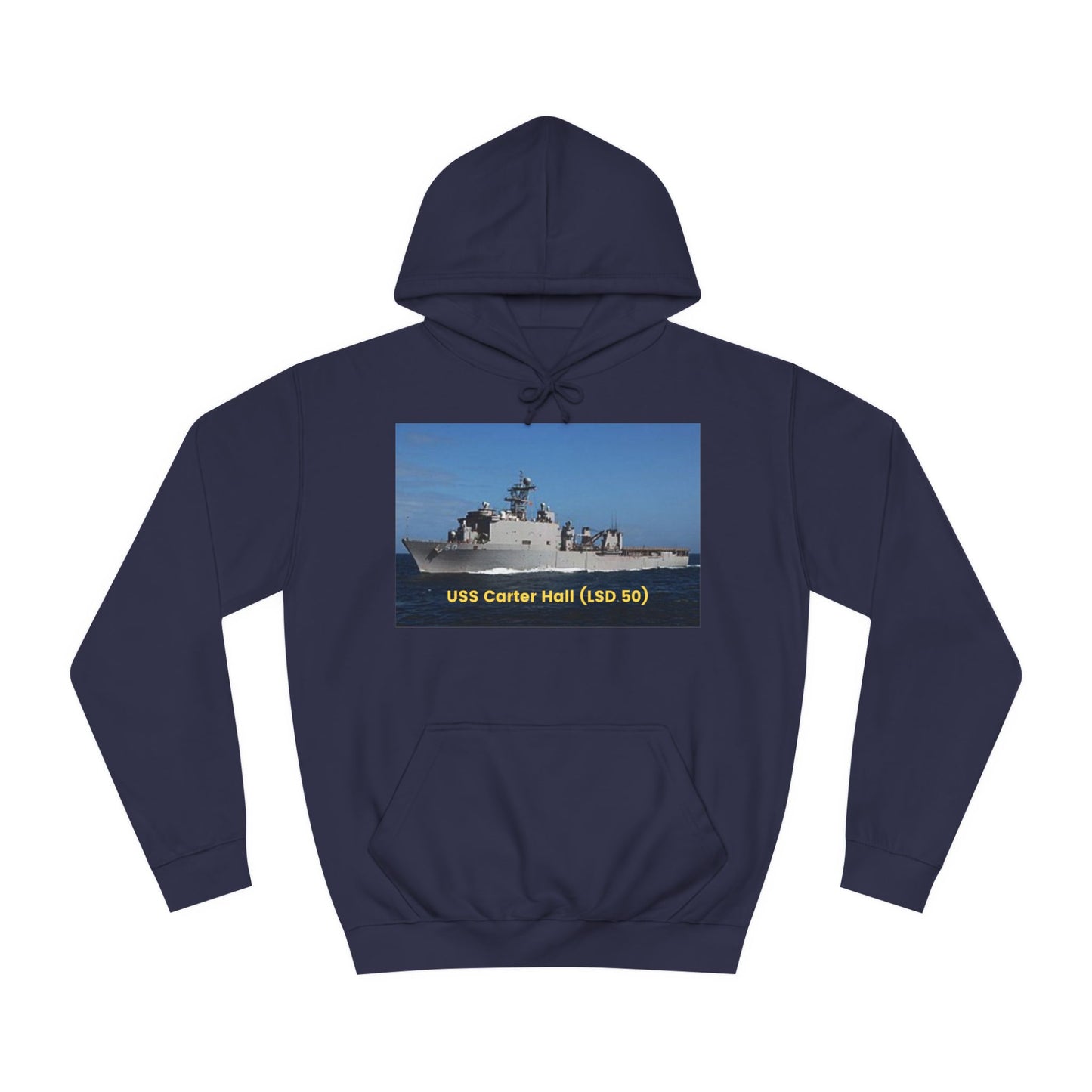 USS Carter Hall (LSD 50) Navy POD Smileandlaughtees Unisex College Hoodie