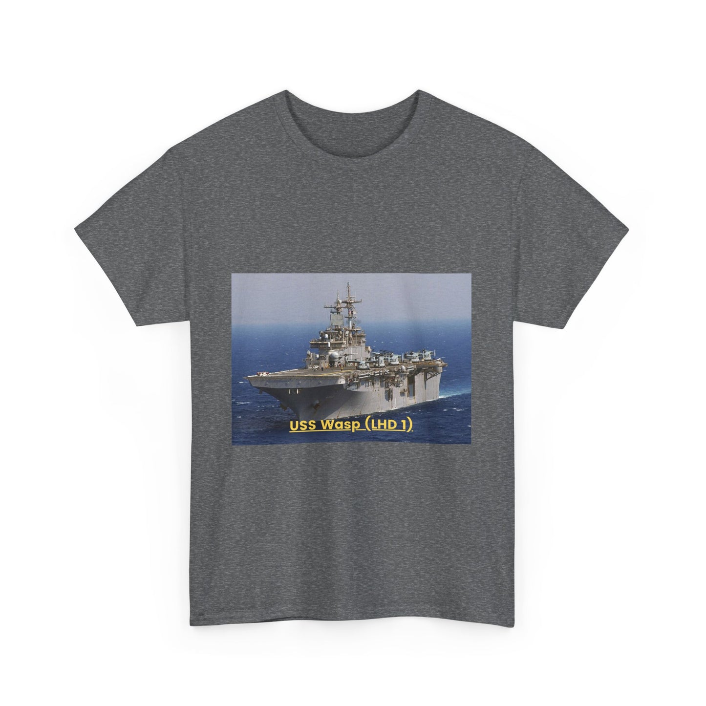 USS Wasp (LHD 1) Navy POD Smileandlaughtees Unisex Heavy Cotton Tee T-Shirt