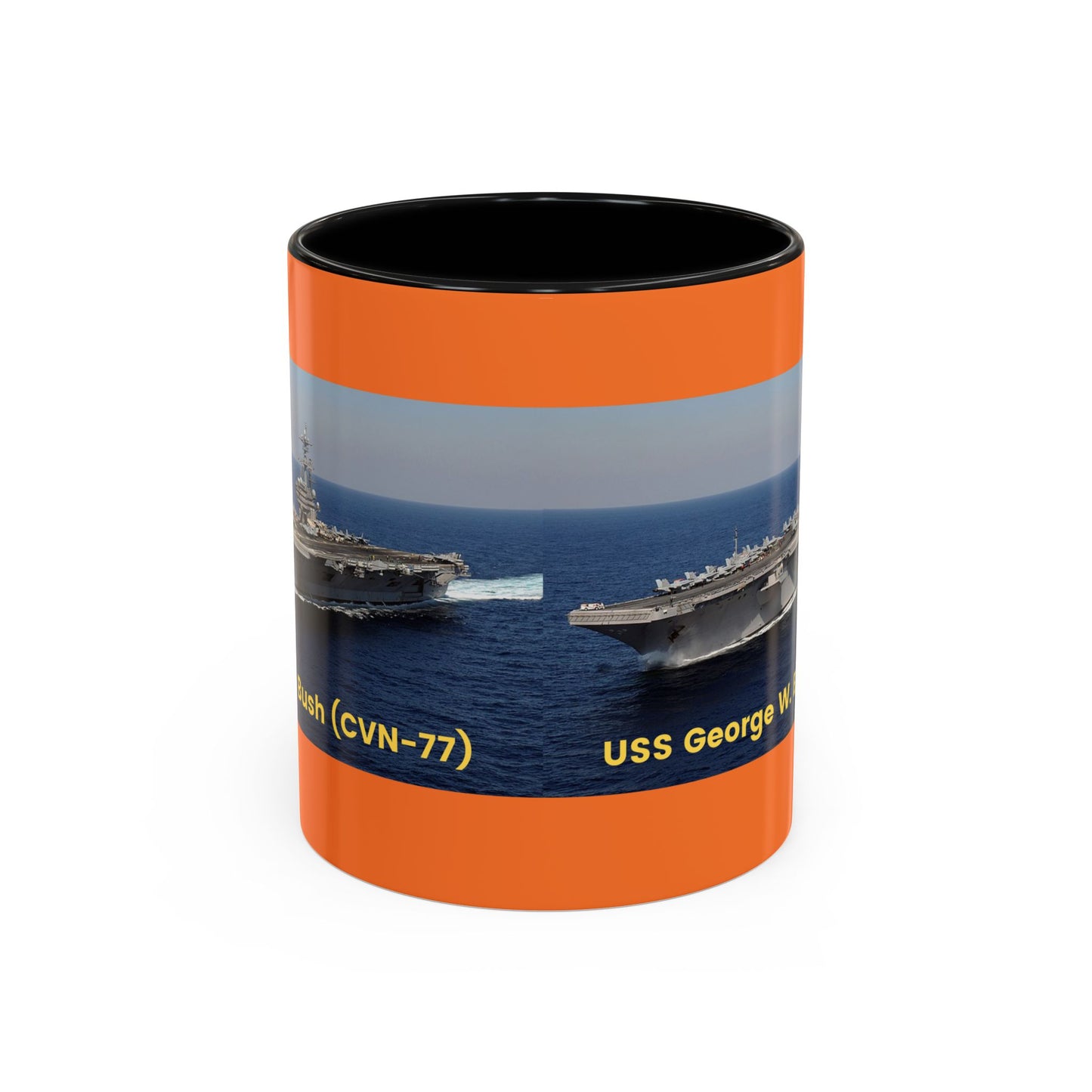 USS George W. Bush (CVN-77) Navy POD Smileandlaughtees Accent Coffee Mug (11, 15oz)