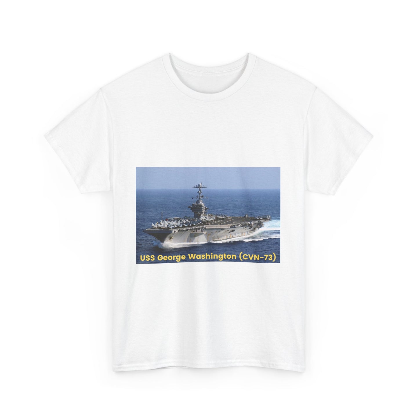 USS George Washington (CVN-73) Navy POD Smileandlaughtees Unisex Heavy Cotton Tee T-Shirt