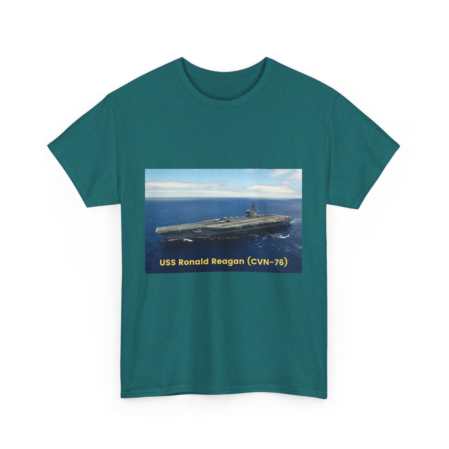 USS Ronald Reagan (CVN-76) Navy POD Smileandlaughtees Unisex Heavy Cotton Tee T-Shirt