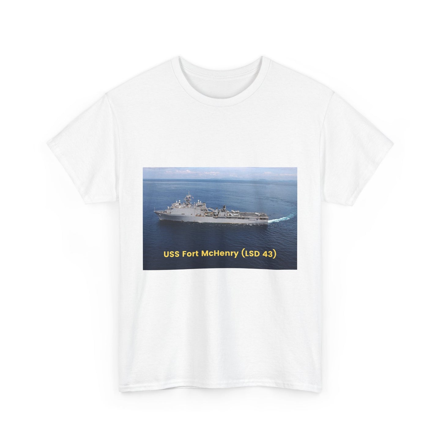 USS Fort McHenry (LSD 43) Navy POD Smileandlaughtees Unisex Heavy Cotton Tee T-Shirt