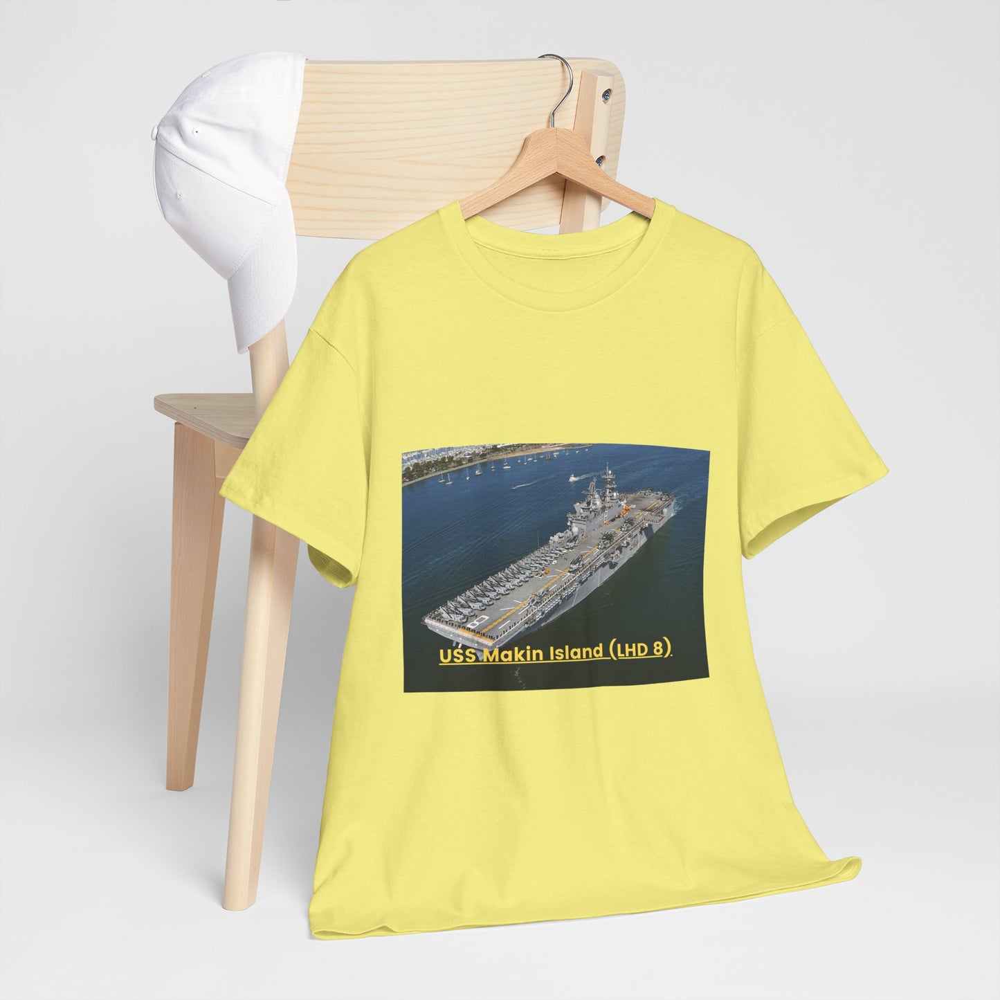 USS Makin Island (LHD 8) Navy POD Smileandlaughtees Unisex Heavy Cotton Tee T-Shirt