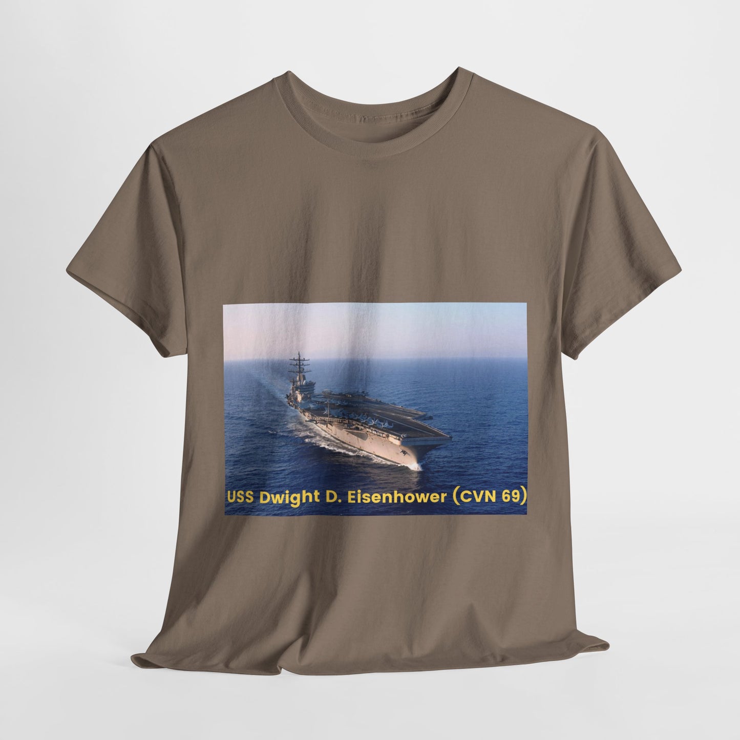 USS Dwight D. Eisenhower (CVN 69) Navy POD Smileandlaughtees Unisex Heavy Cotton Tee T-Shirt