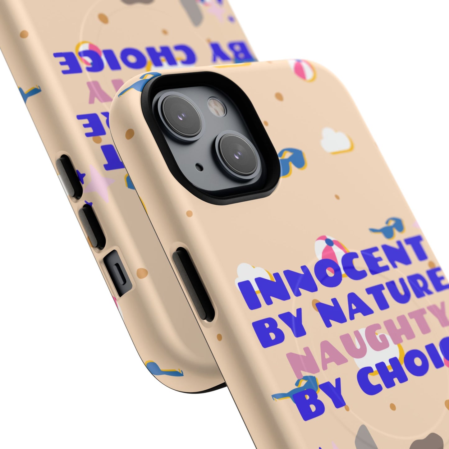 Innocent By Nature Naughty By Choice SmileandLaughTees Tough Magnetic Phone Case