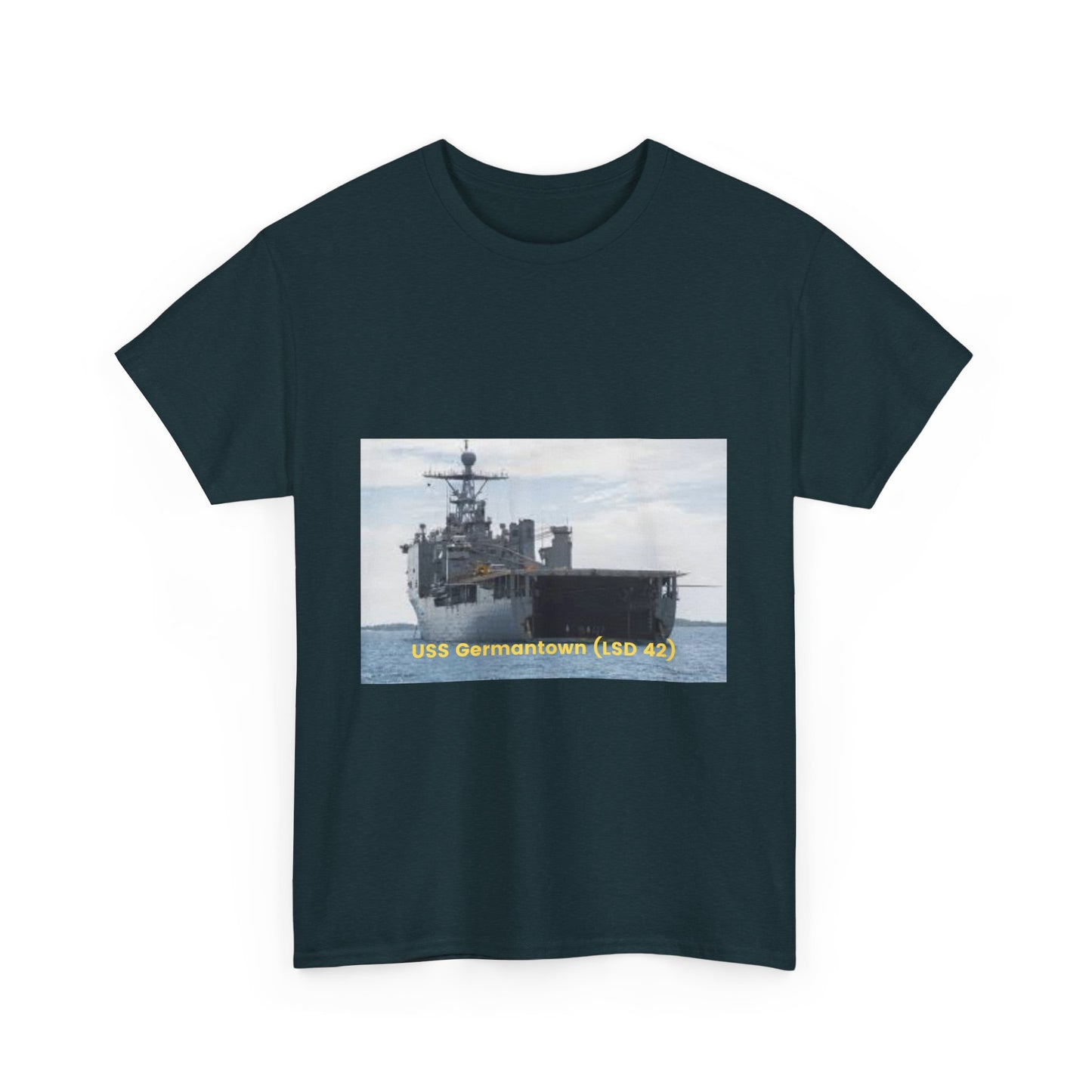 USS Germantown (LSD 42) Navy POD Smileandlaughtees Unisex Heavy Cotton Tee T-Shirt