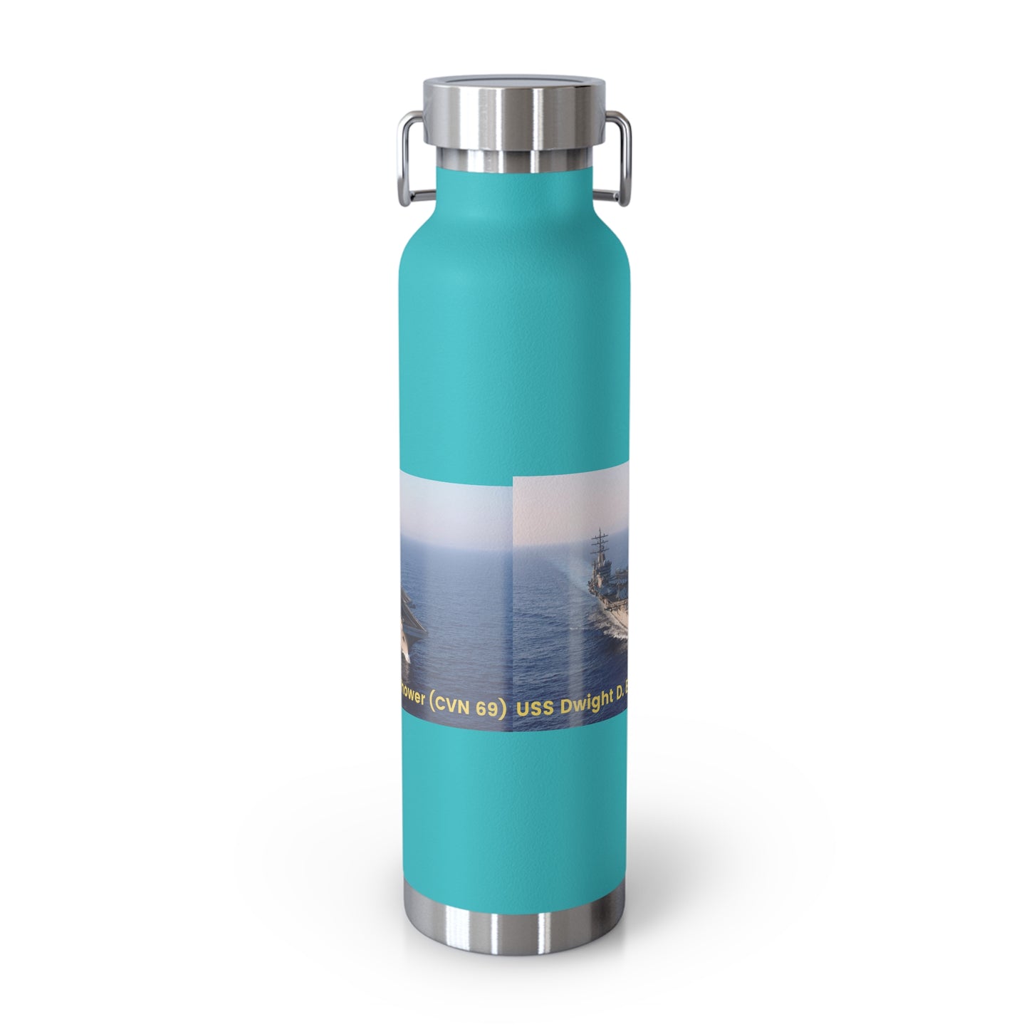 USS Dwight D. Eisenhower (CVN 69) Navy POD Smileandlaughtees Copper Vacuum Insulated Bottle, 22oz