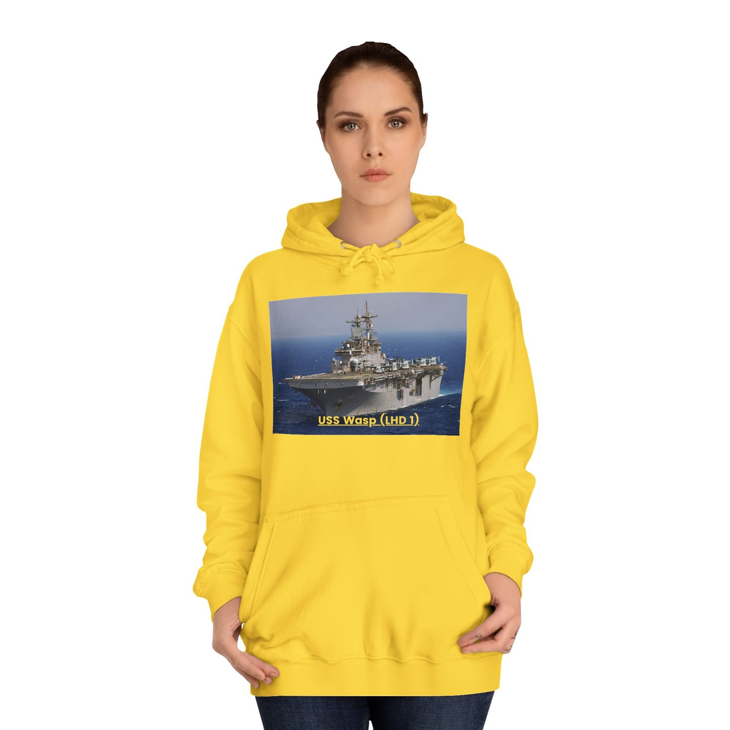 USS Wasp (LHD 1) Navy POD Smileandlaughtees Unisex College Hoodie