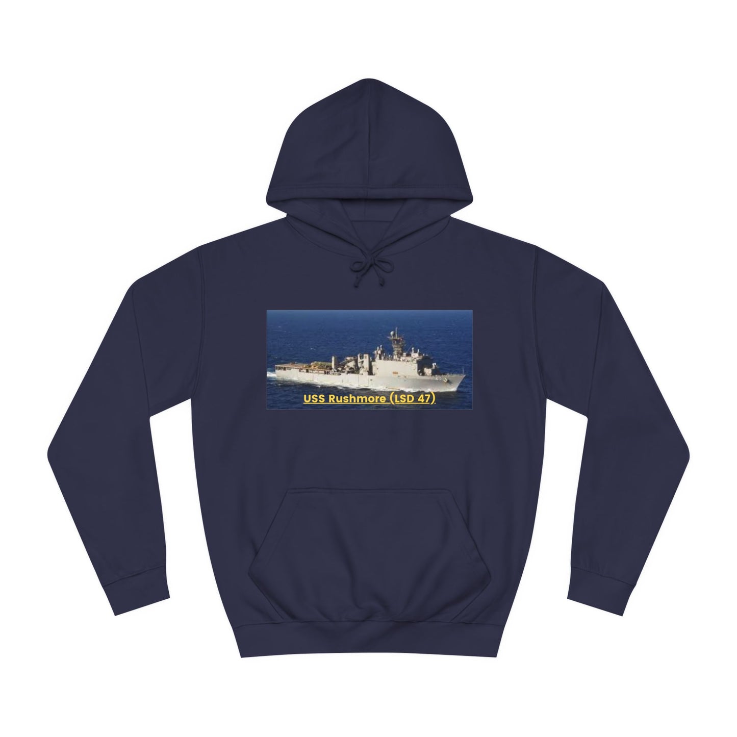 USS Rushmore (LSD 47) Navy POD Smileandlaughtees Unisex College Hoodie