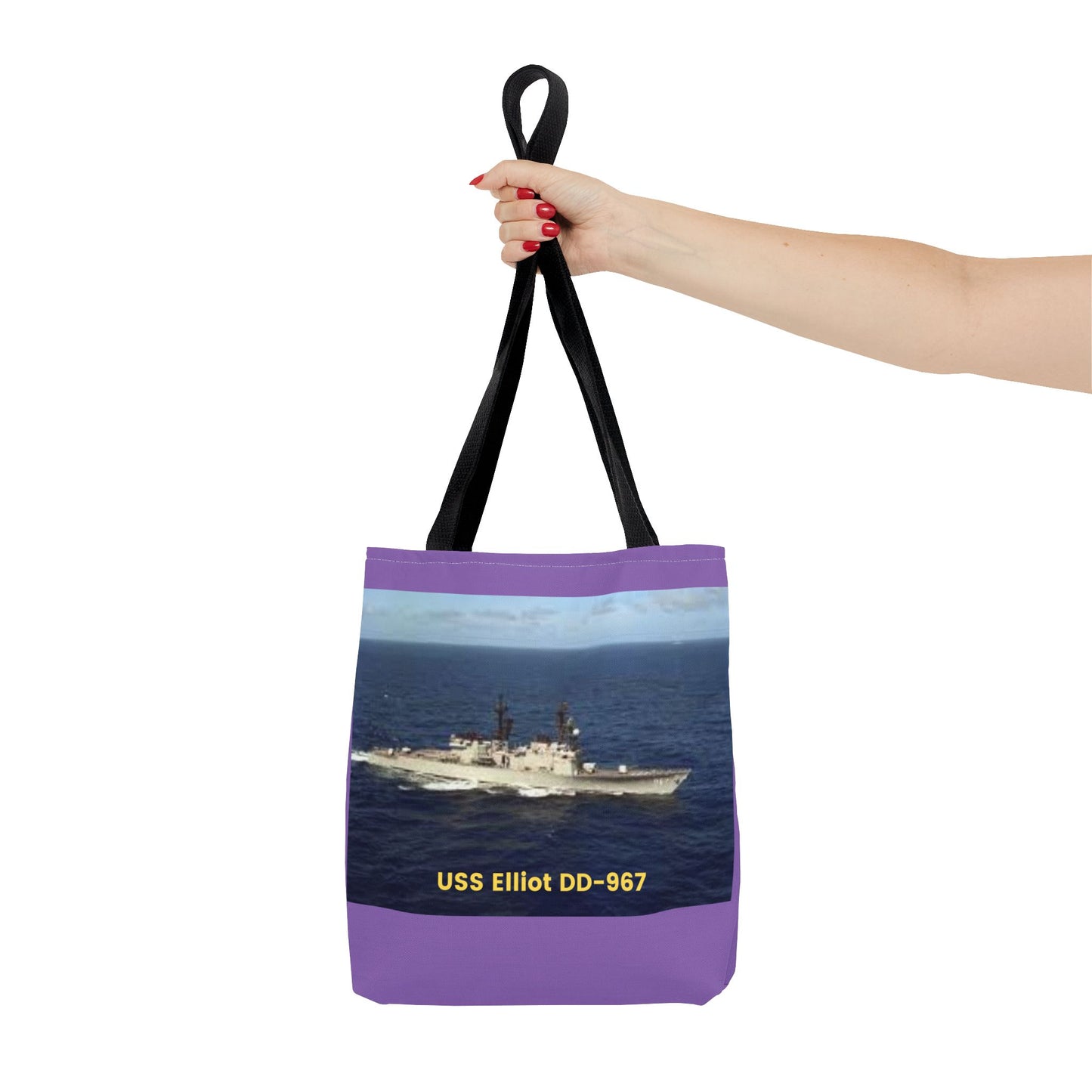 USS Elliot DD-967 Navy POD Smileandlaughtees Tote Bag (AOP)