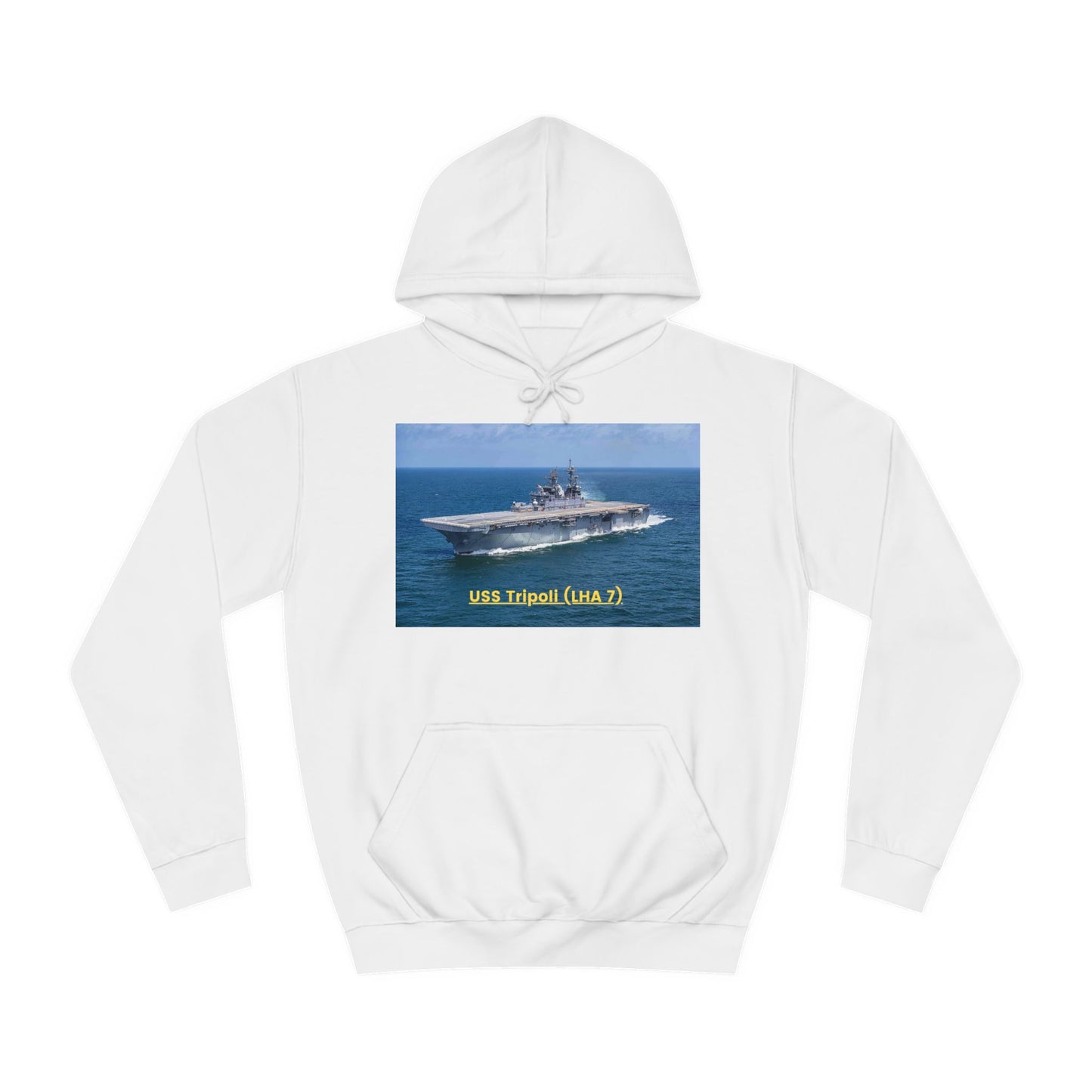 USS Tripoli (LHA 7) Navy POD Smileandlaughtees Unisex College Hoodie